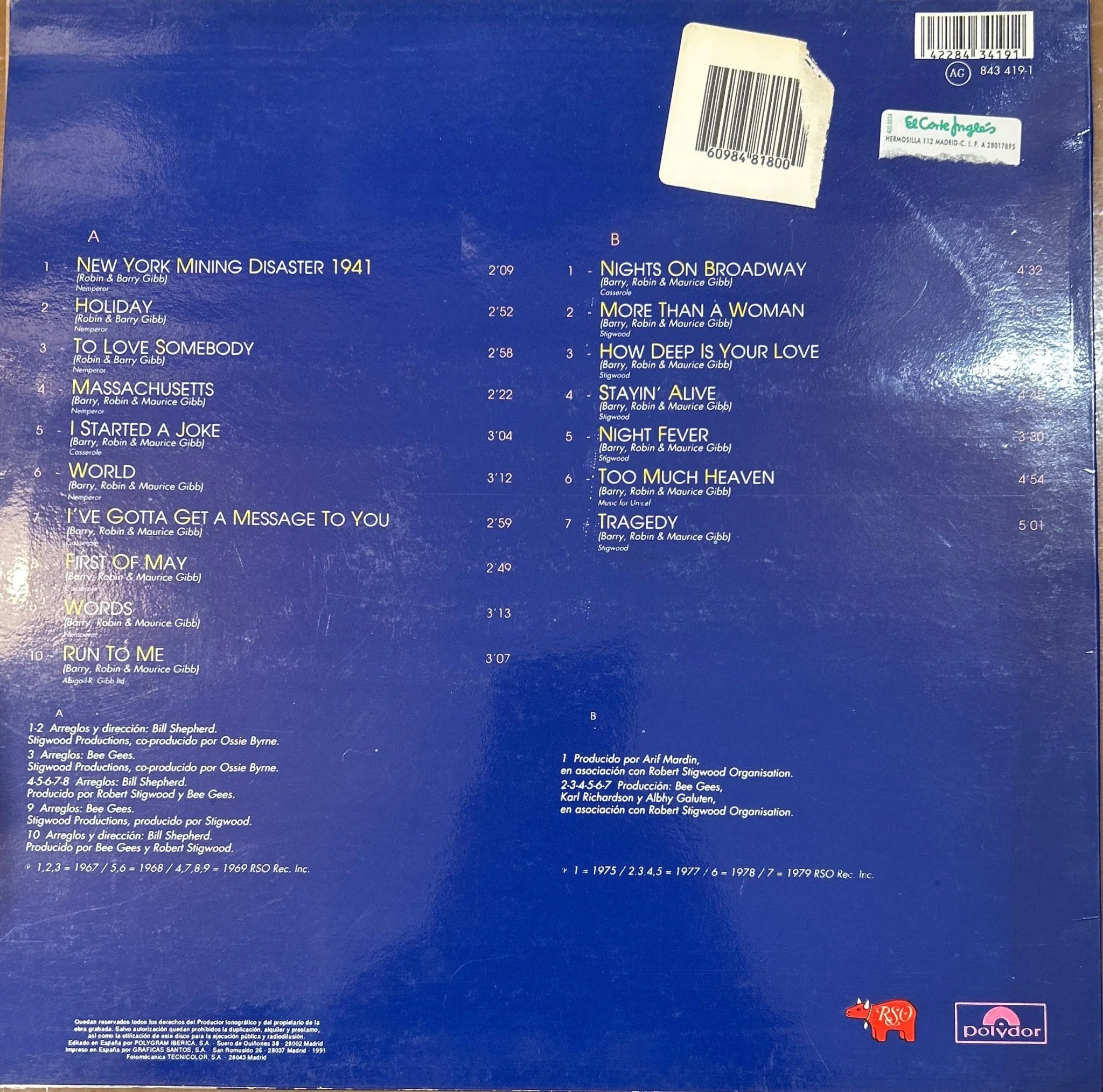 LP Bee Gees ‎– Bee Gees Story 2ª mano - Image 2