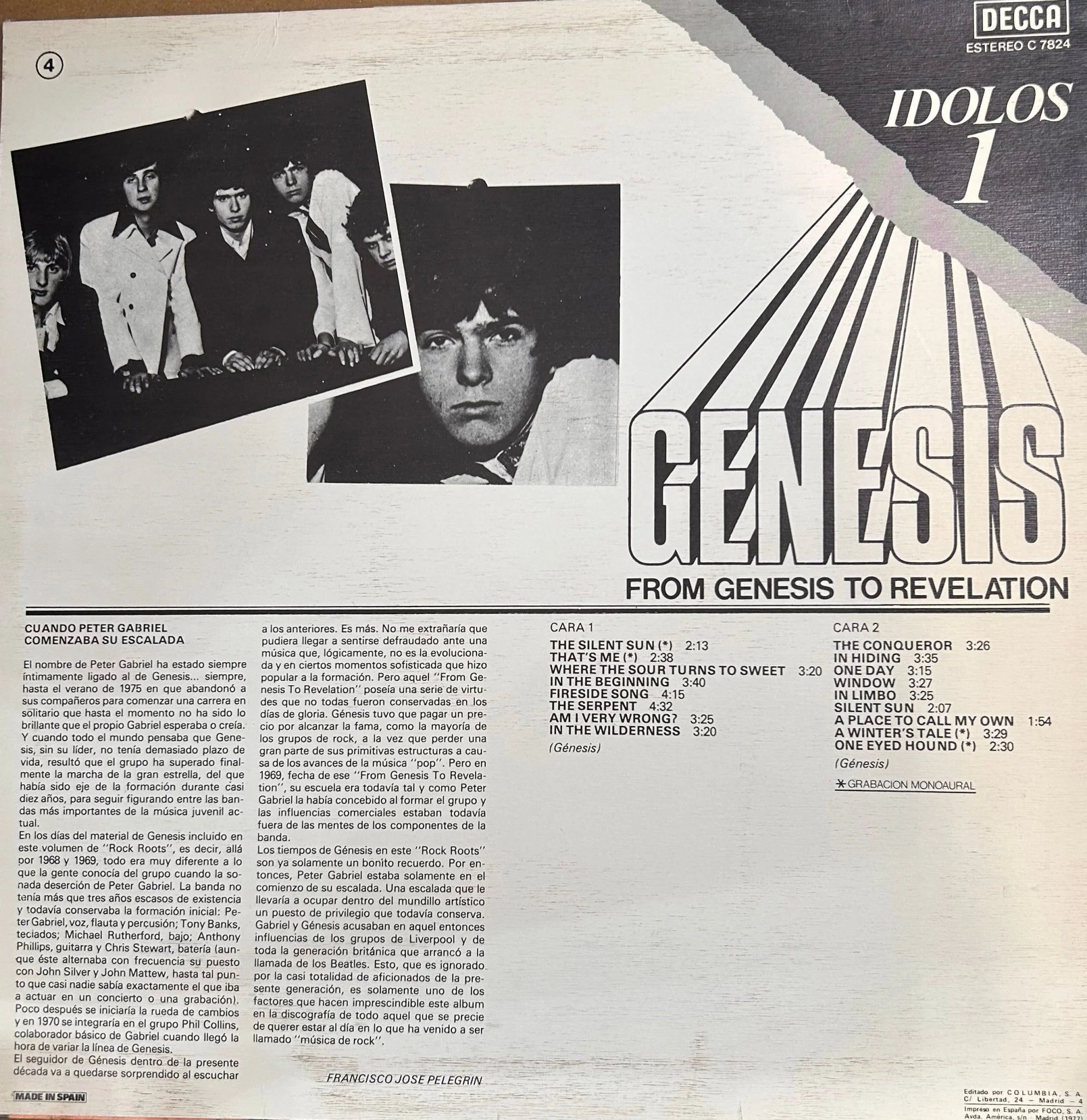 LP Genesis ‎– From Genesis To Revelation 2ª Mano - Image 2