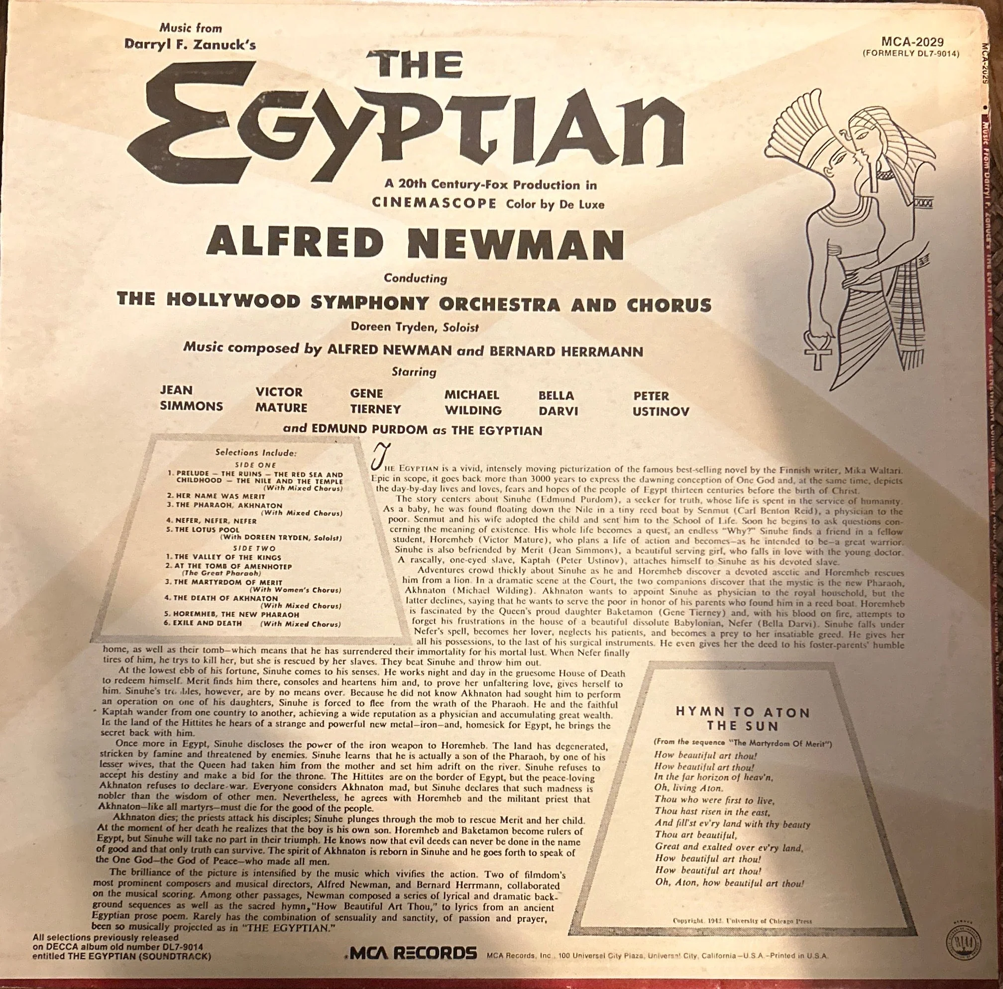 LP Alfred Newman, Bernard Herrmann ‎– The Egyptian (A 20th Century Fox Production In Cinemascope) 2ª Mano - Image 2