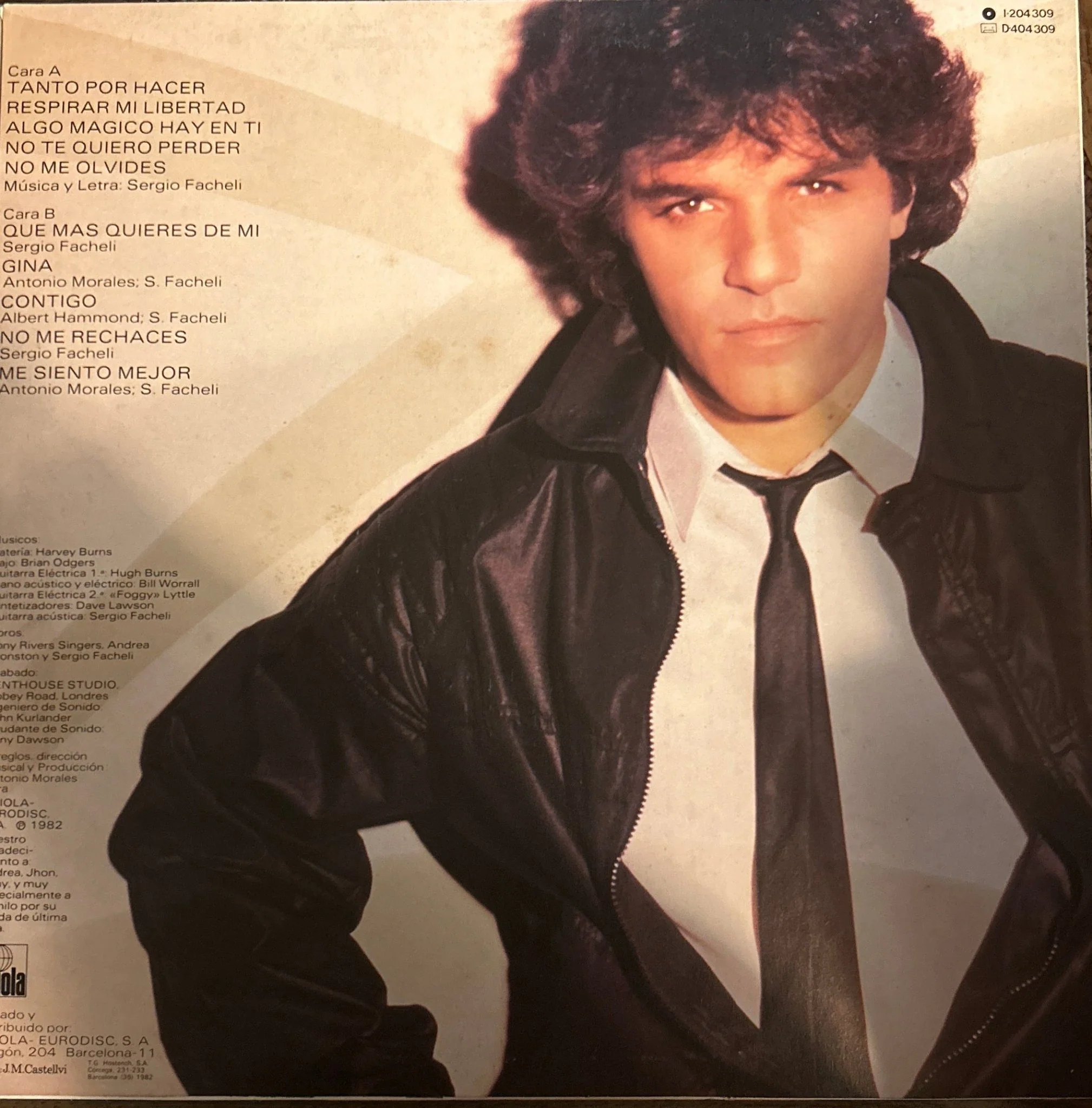 LP Sergio Facheli ‎– Contigo 2ª mano - Image 2