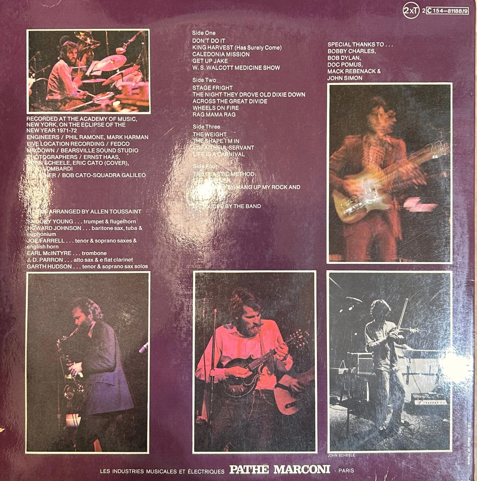 LP The Band ‎– Rock Of Ages: The Band In Concert 2ª Mano - Image 2