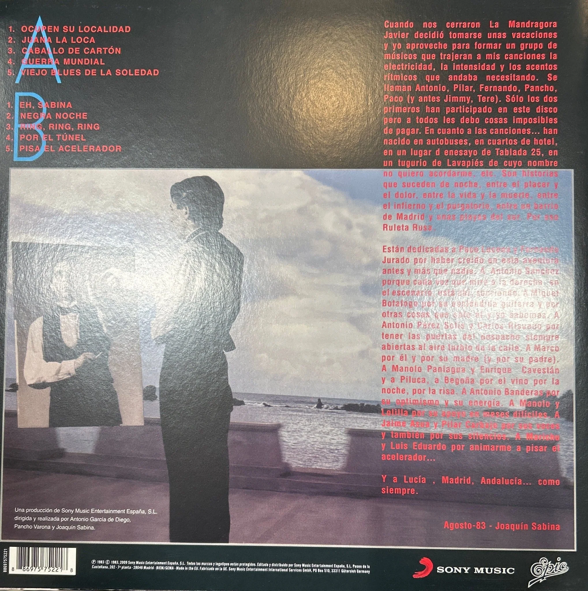 LP Joaquín Sabina – Ruleta Rusa  2ª Mano - Image 2