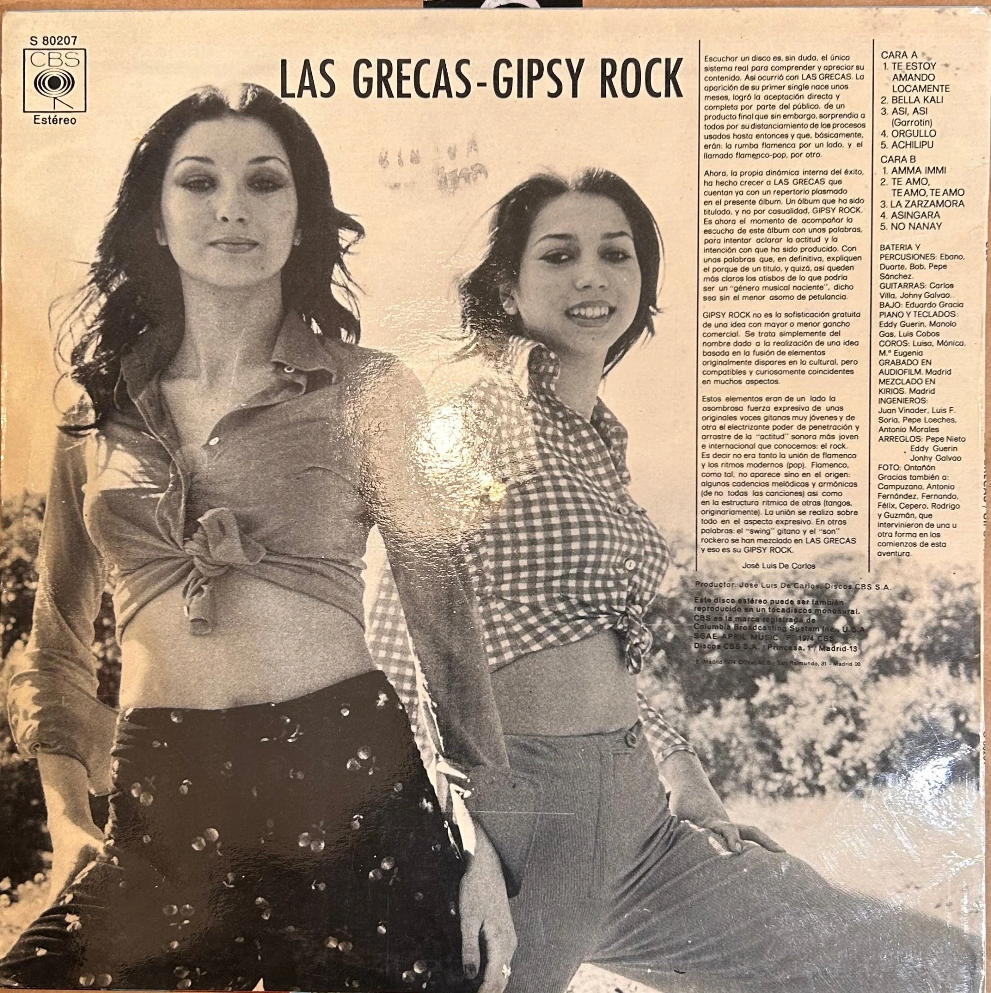 LP Las Grecas ‎– Gipsy Rock 2ª Mano - Image 2