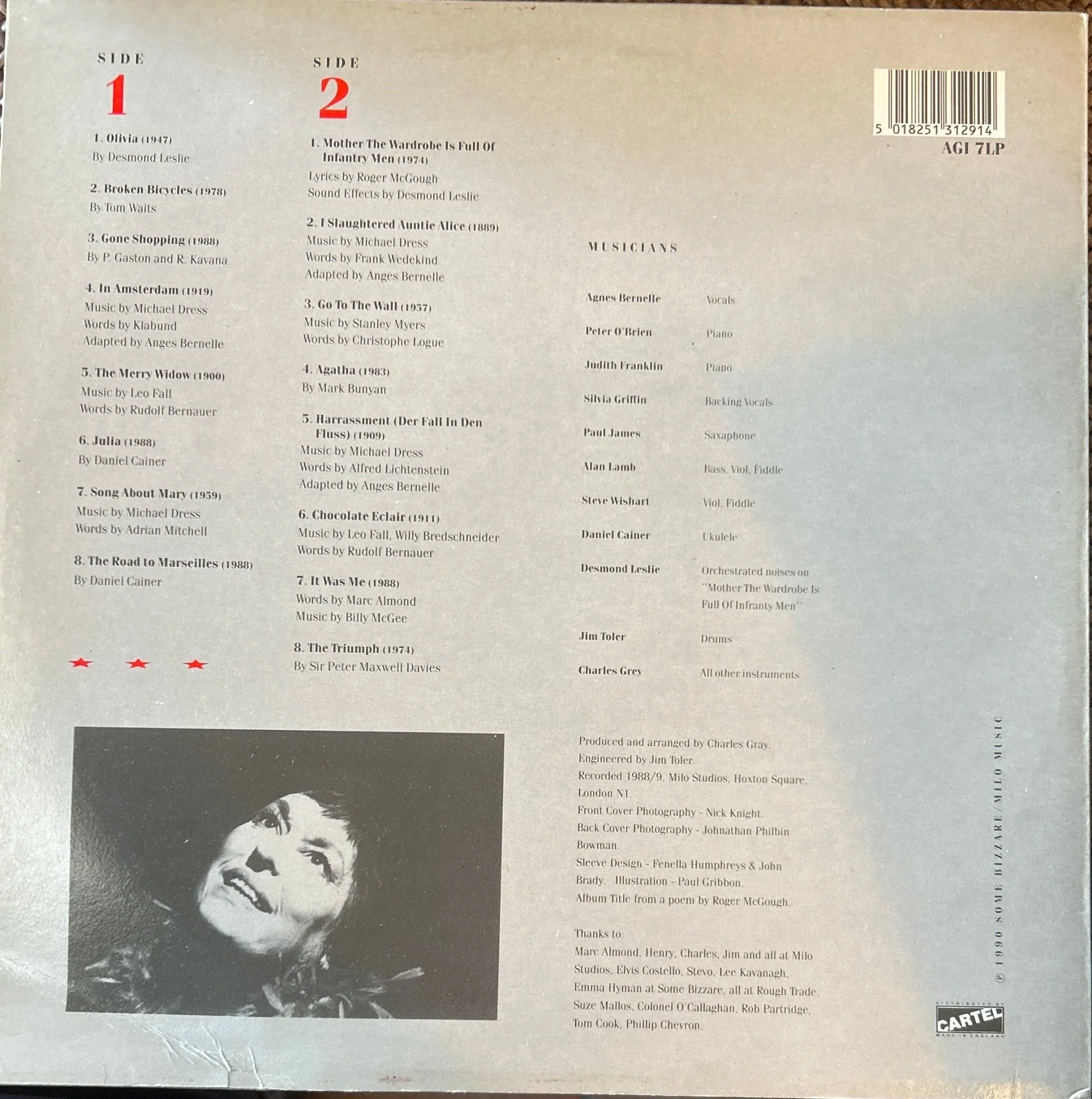 LP Agnes Bernelle ‎– Mother The Wardrobe Is Full Of Infantrymen 2ª Mano - Image 2