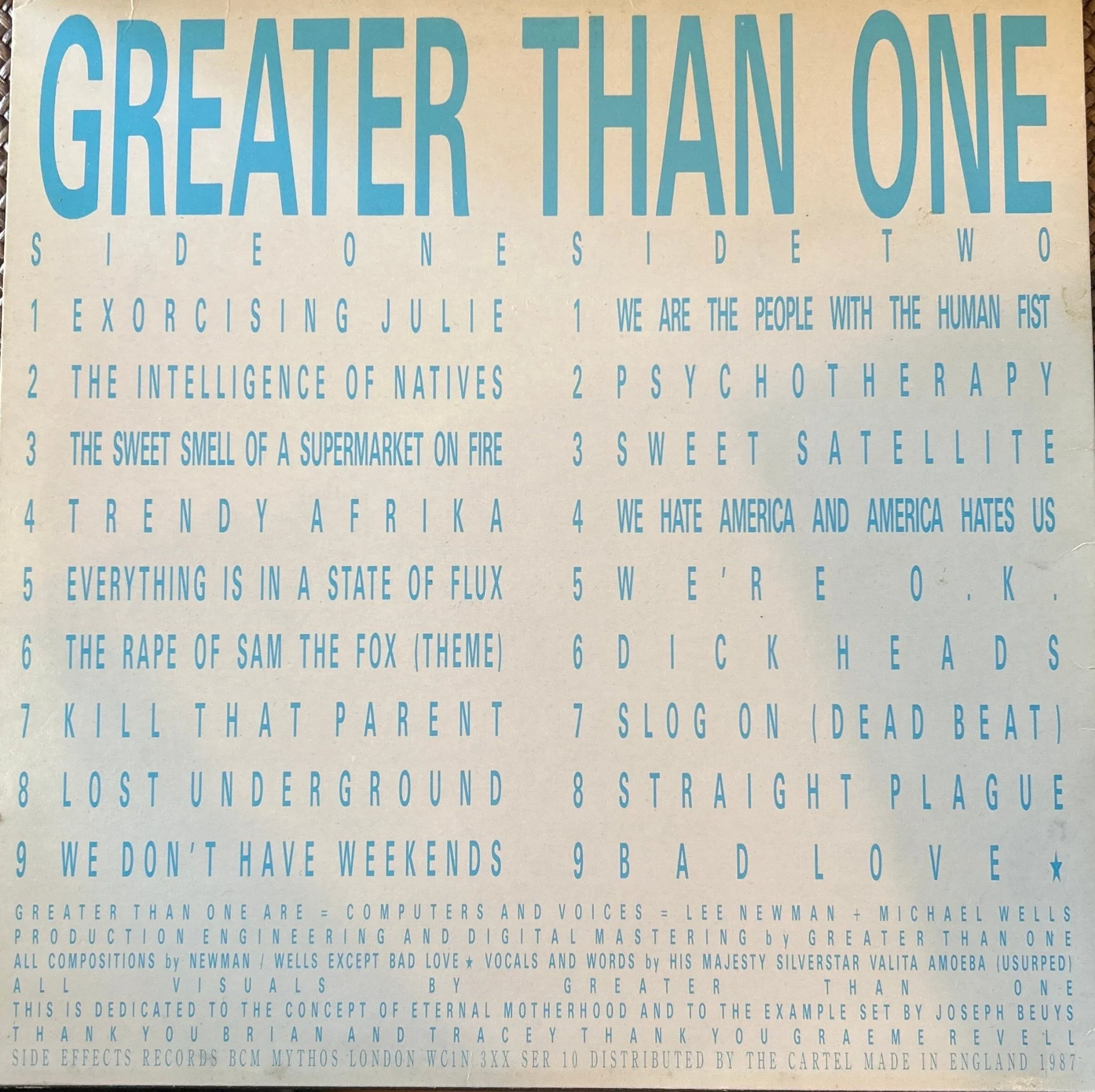 LP Greater Than One ‎– All The Masters Licked Me 2ª Mano - Image 2