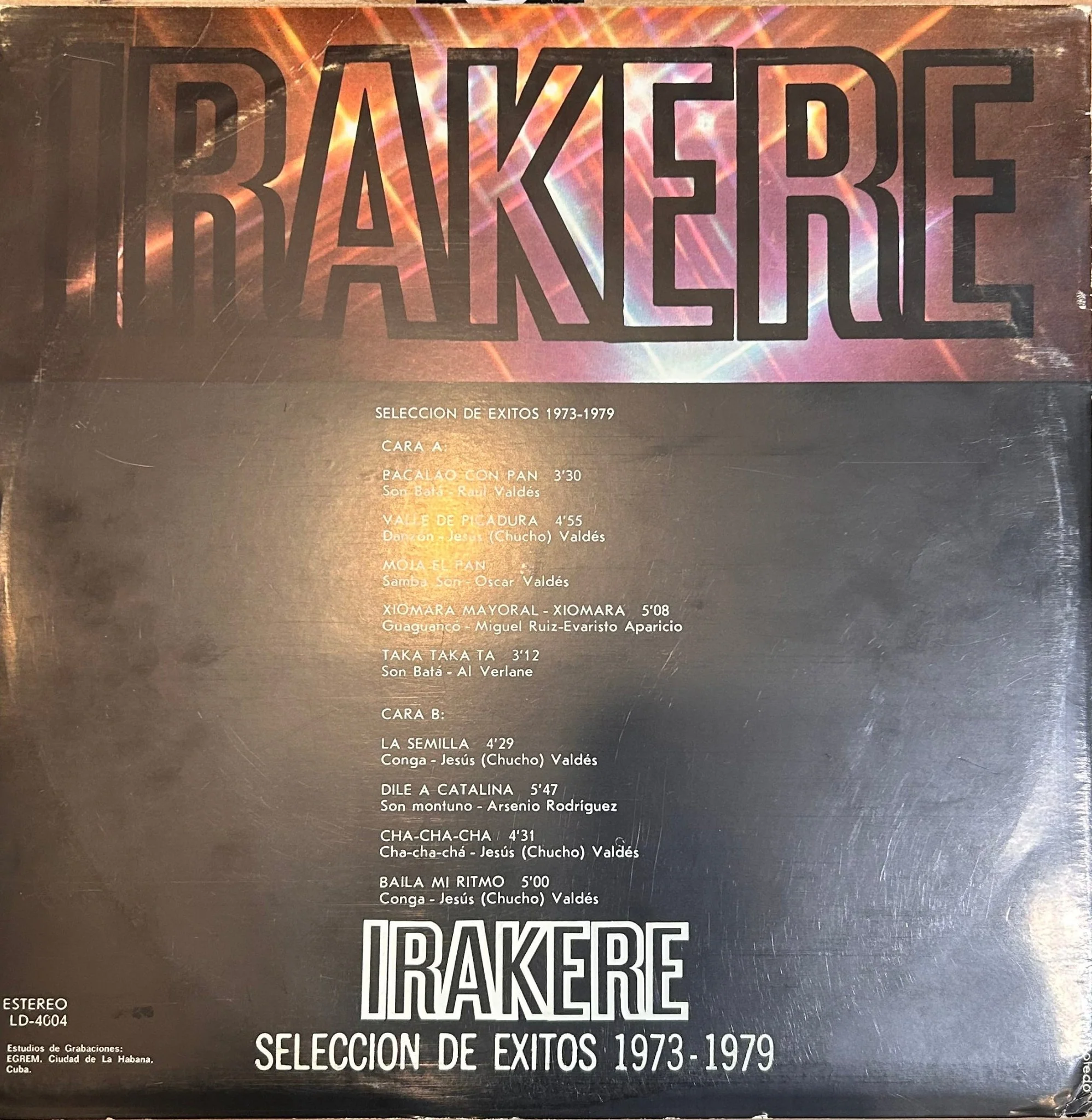 LP Irakere ‎– Seleccion De Exitos 1973-1979 Volumen II 2ª Mano - Image 2