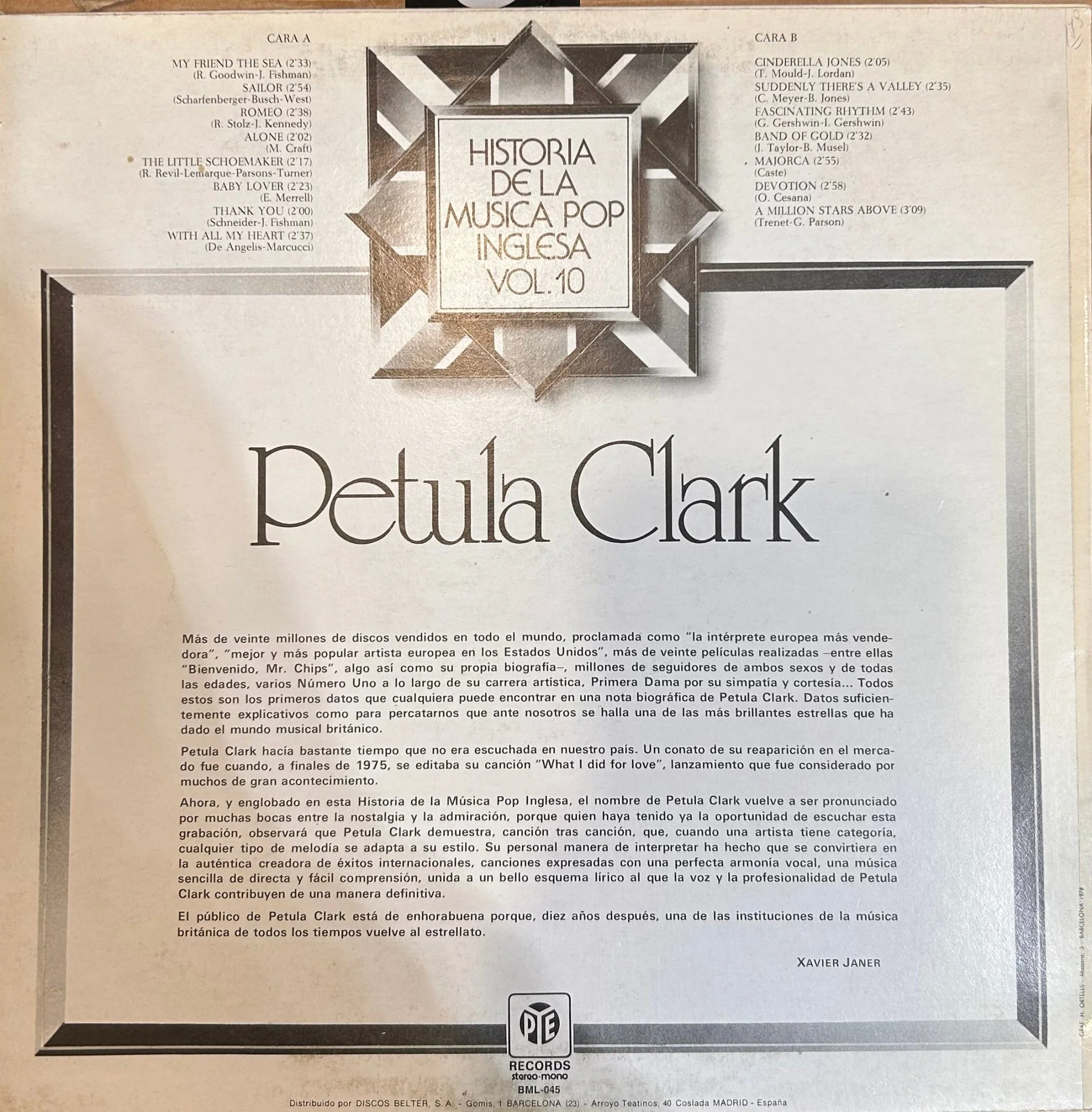 LP Petula Clark – Historia De La Música Pop Inglesa / Vol. 10 2ª mano   (Producto exclusivo recogida en tienda) - Image 2