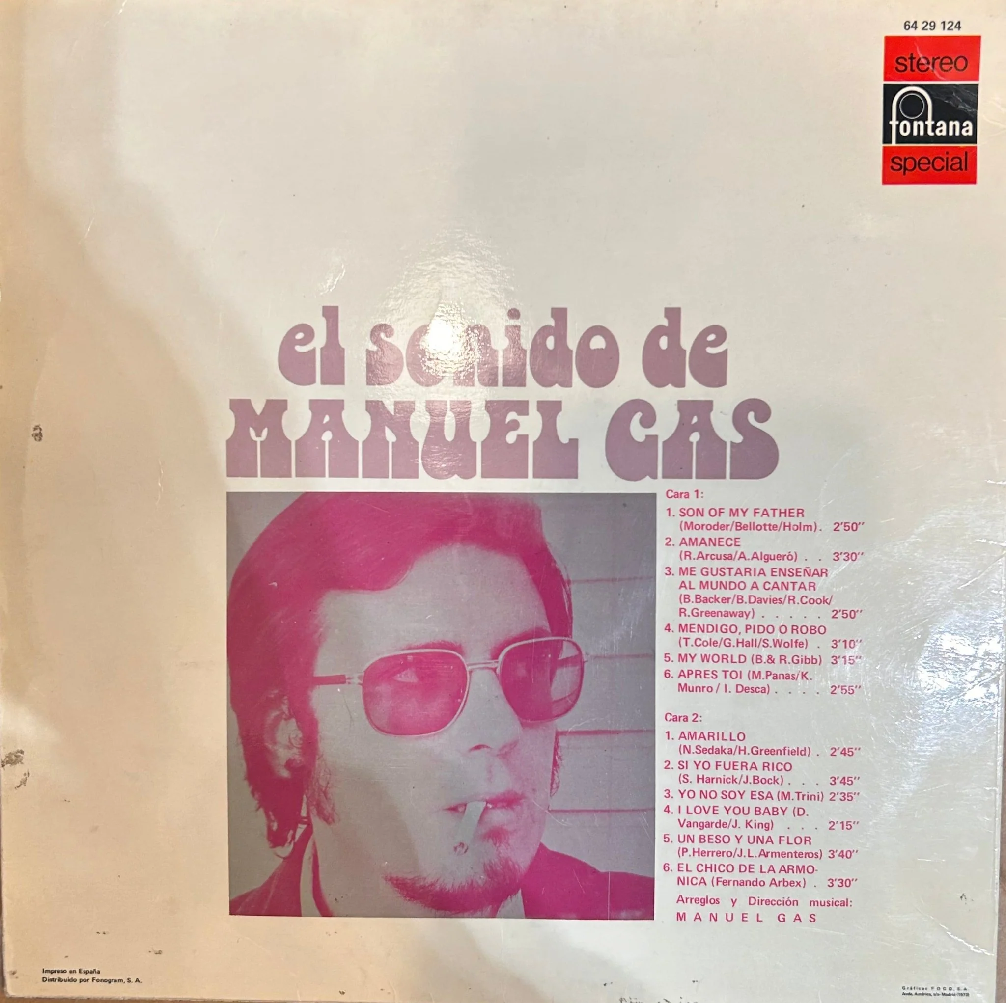 LP El Sonido De Manuel Gas ‎– El Sonido De Manuel Gas 2ª Mano - Image 2