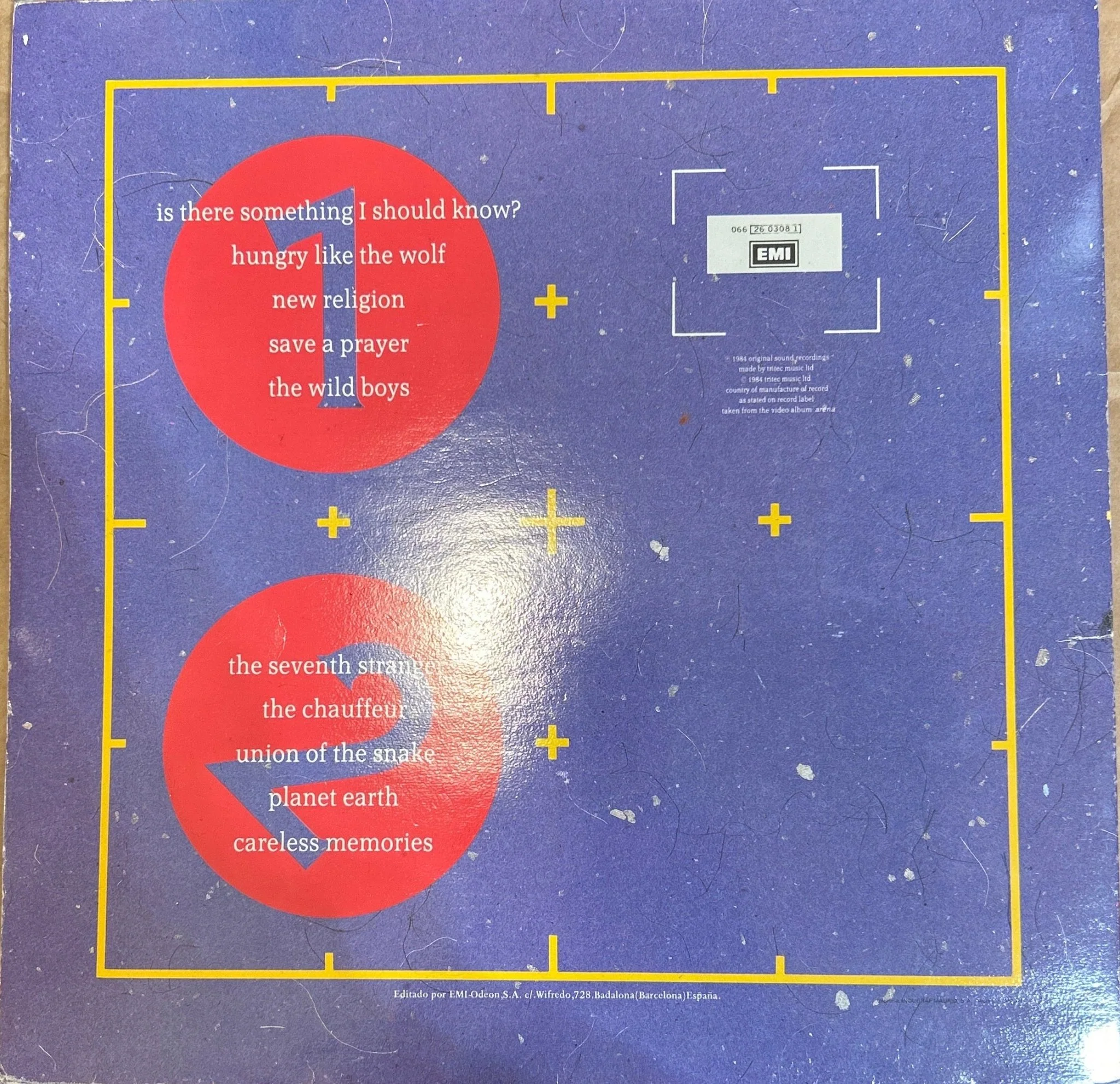 LP Duran Duran ‎– Arena 2ª Mano - Image 2