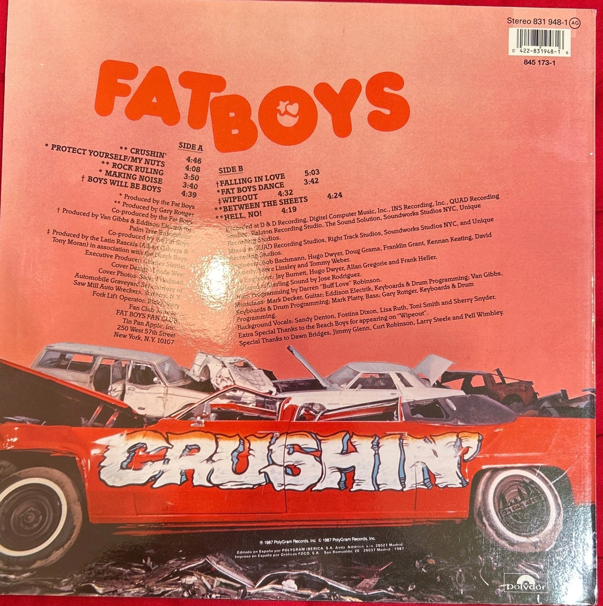 LP Fat Boys ‎– Crushin' 2ª Mano - Image 2