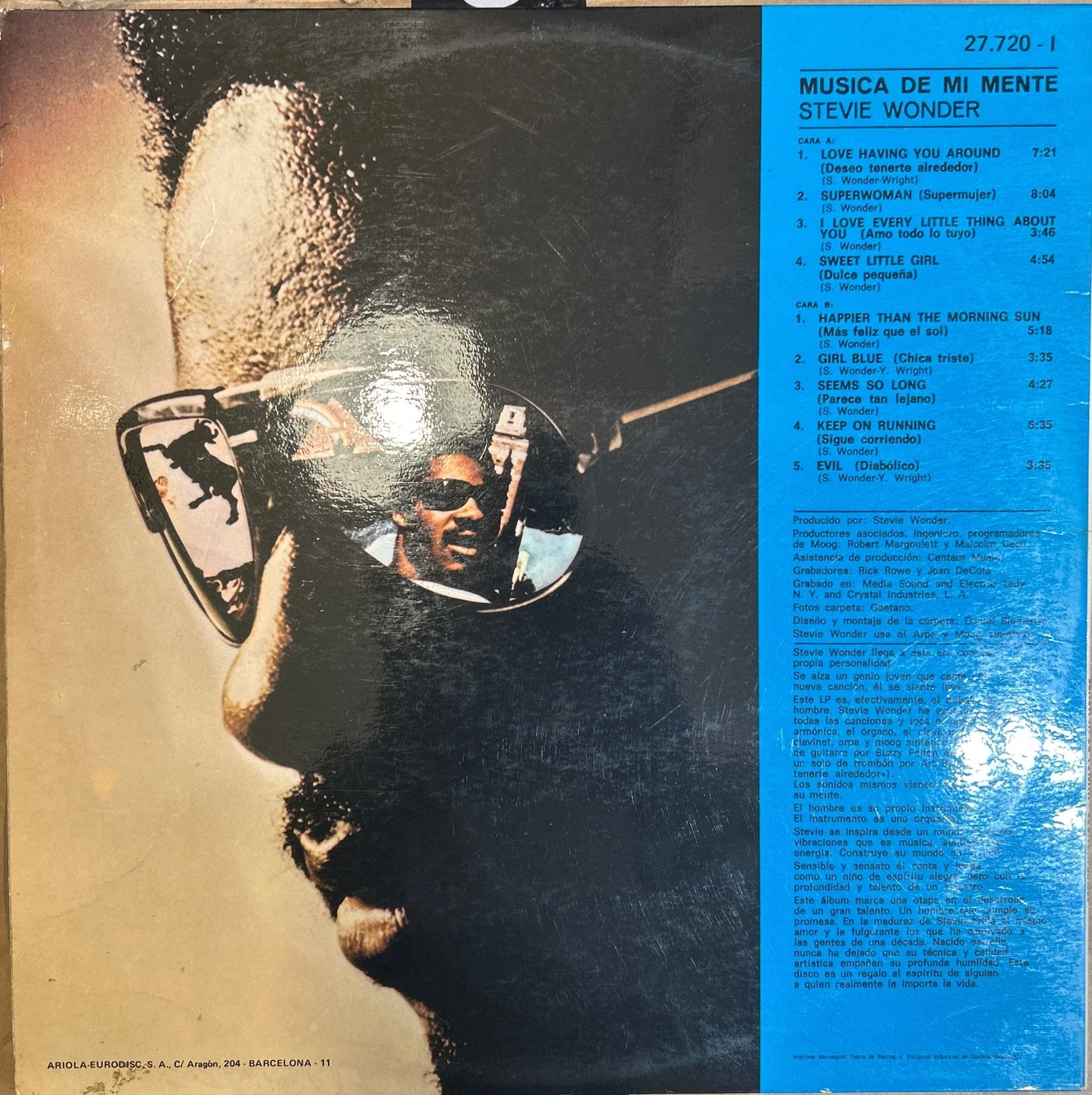 LP Stevie Wonder ‎– Musica De Mi Mente 2ª Mano - Image 2