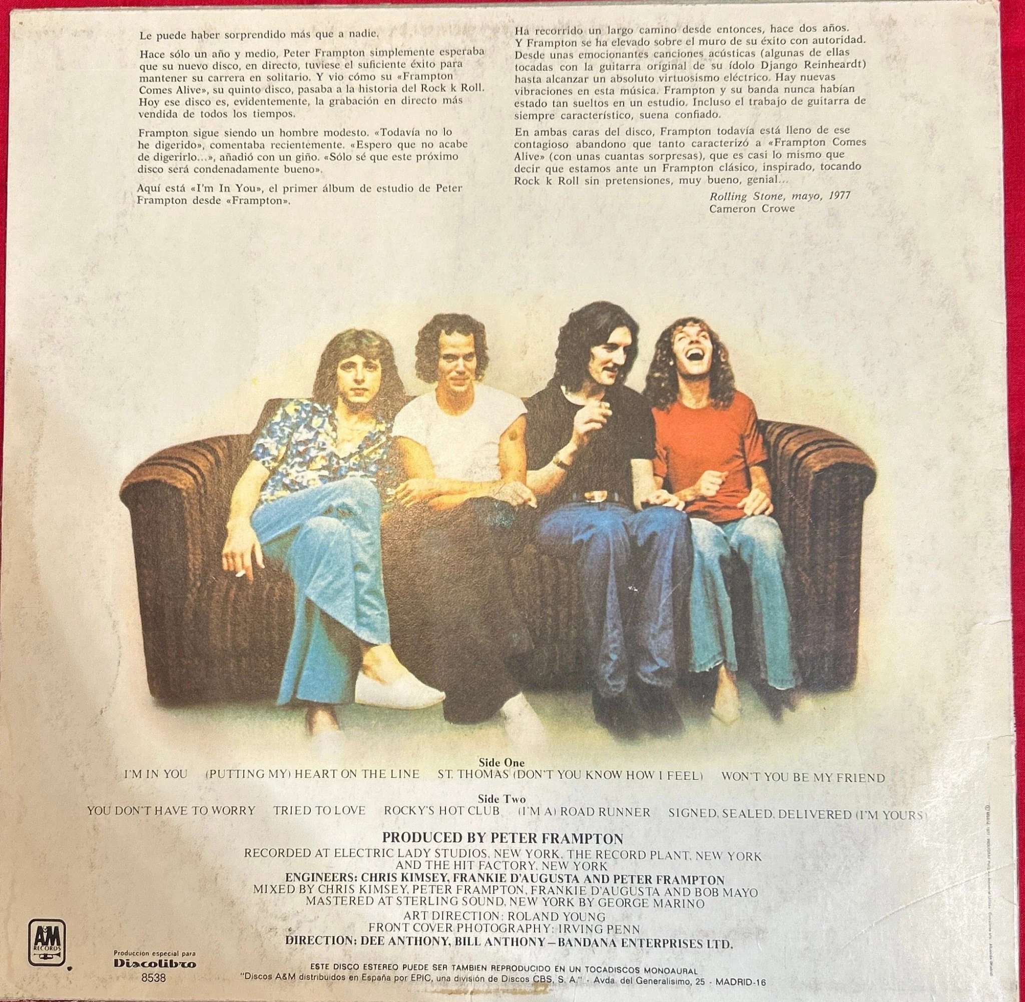 LP Peter Frampton ‎– I'm In You 2ª mano (Producto exclusivo recogida en tienda) - Image 2