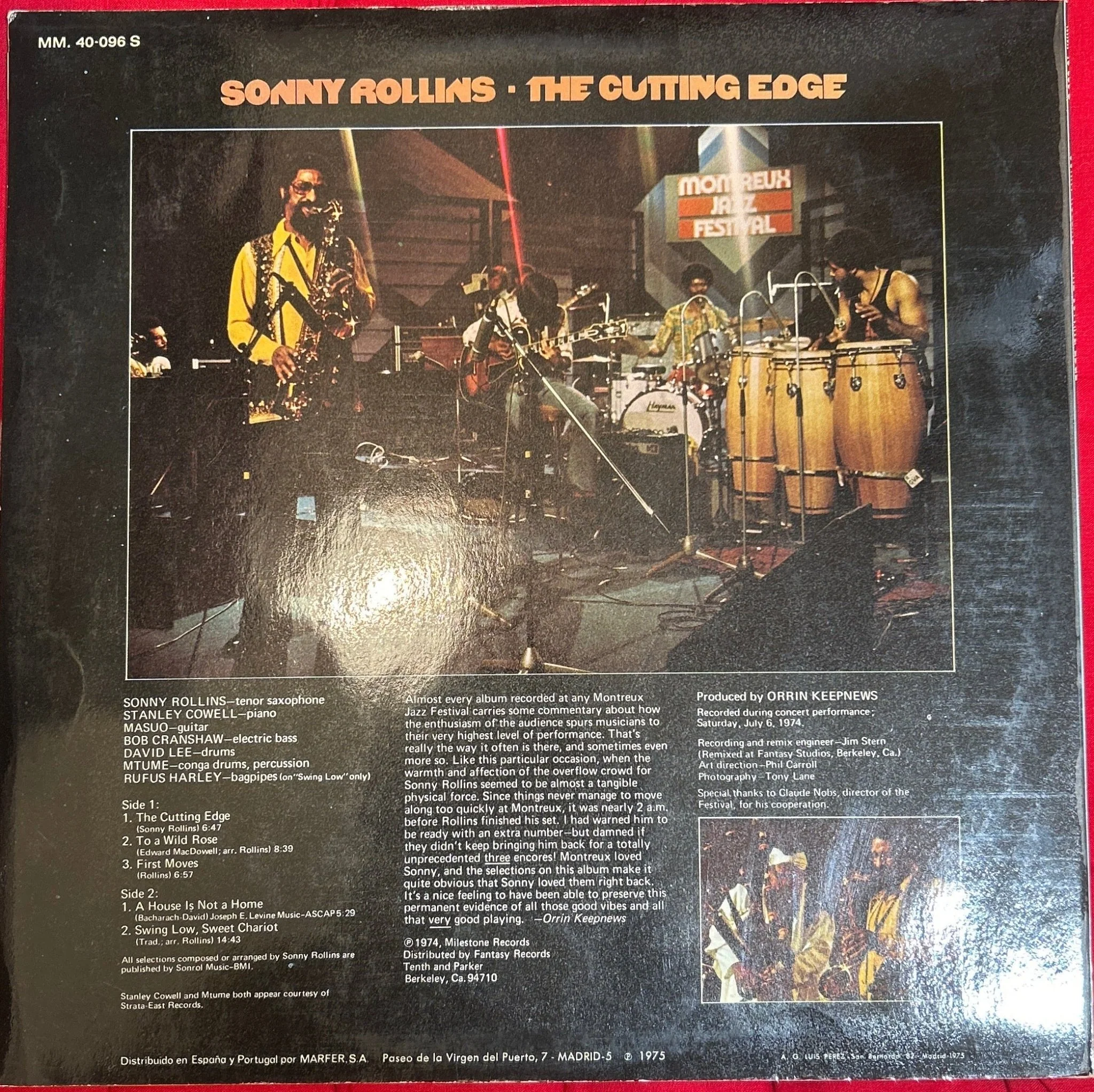 LP Sonny Rollins ‎– The Cutting Edge 2ª Mano - Image 2
