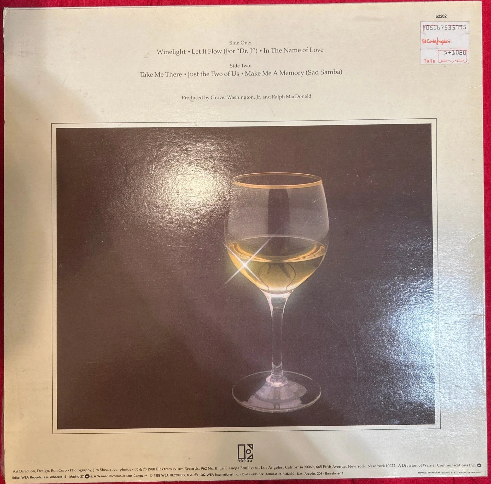 LP Grover Washington, Jr. ‎– Winelight 2ª Mano - Image 2