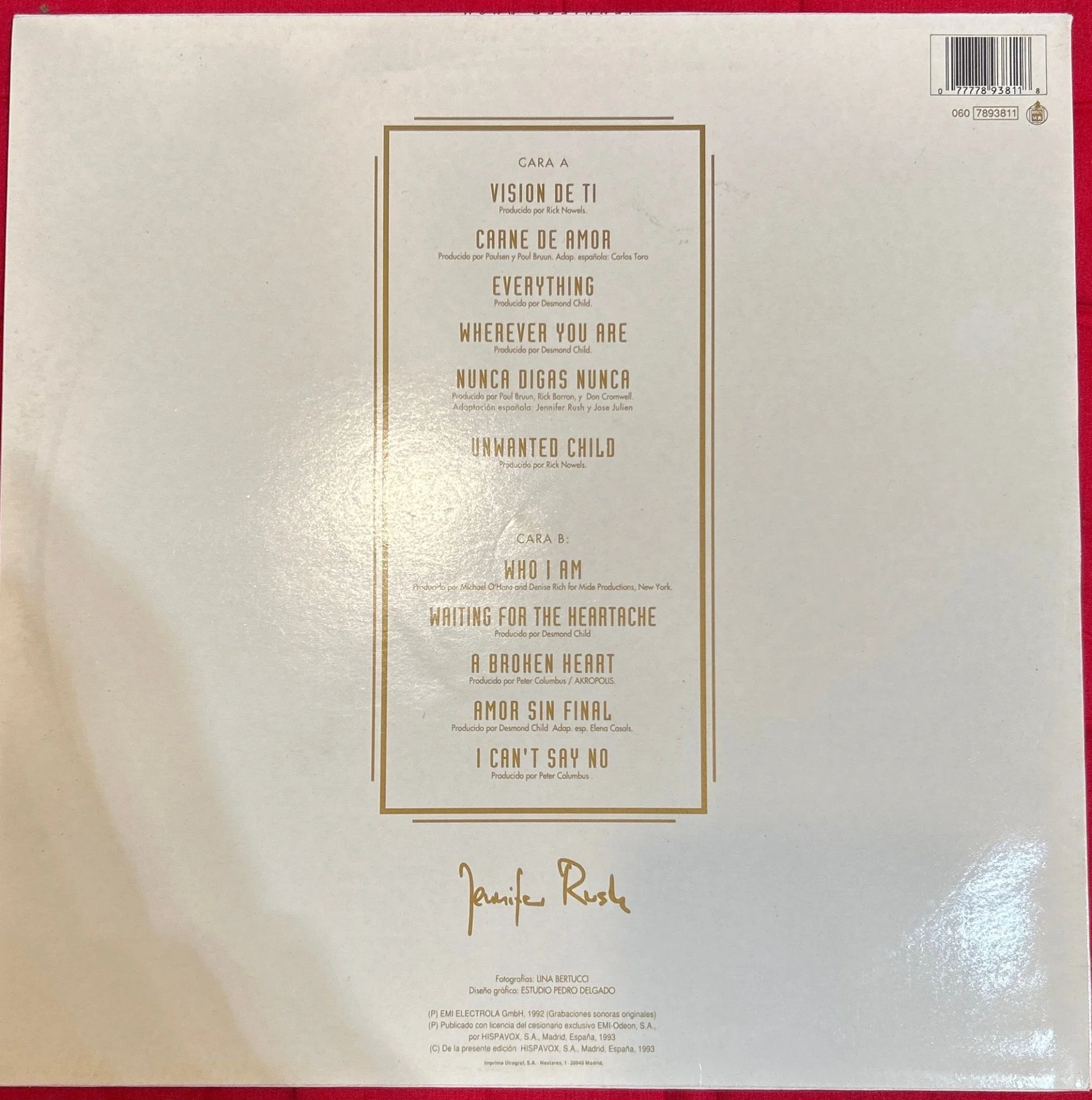 LP Jennifer Rush ‎– Jennifer Rush 2ª Mano - Image 2