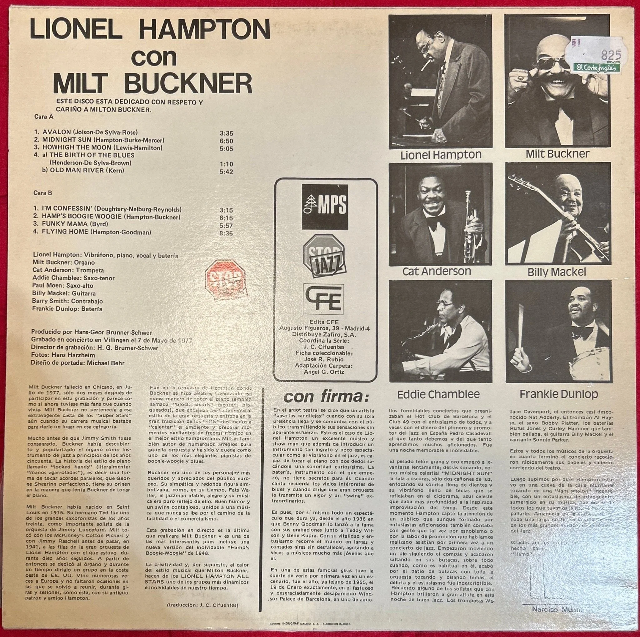 LP Lionel Hampton With Milt Buckner And The All Stars ‎– Alive & Jumping 2ª Mano - Image 2