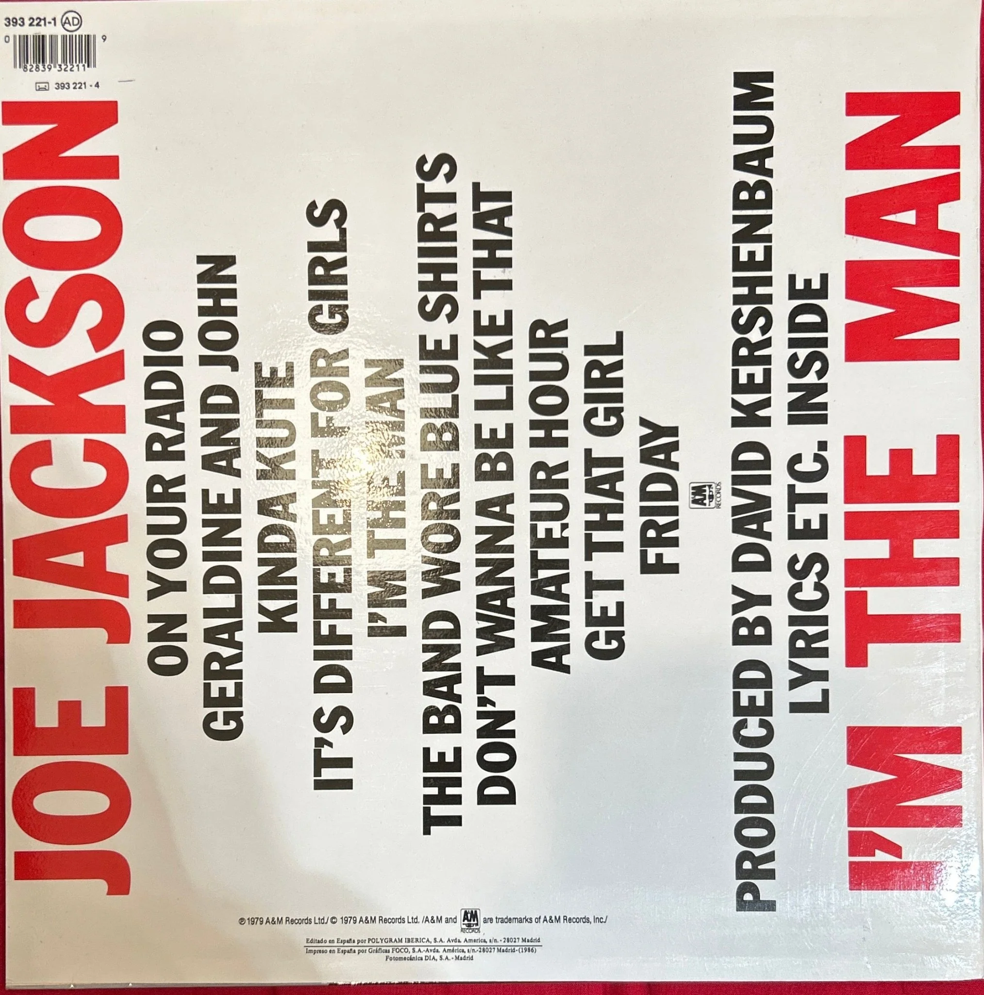 LP Joe Jackson ‎– I'm The Man 2ª Mano - Image 2