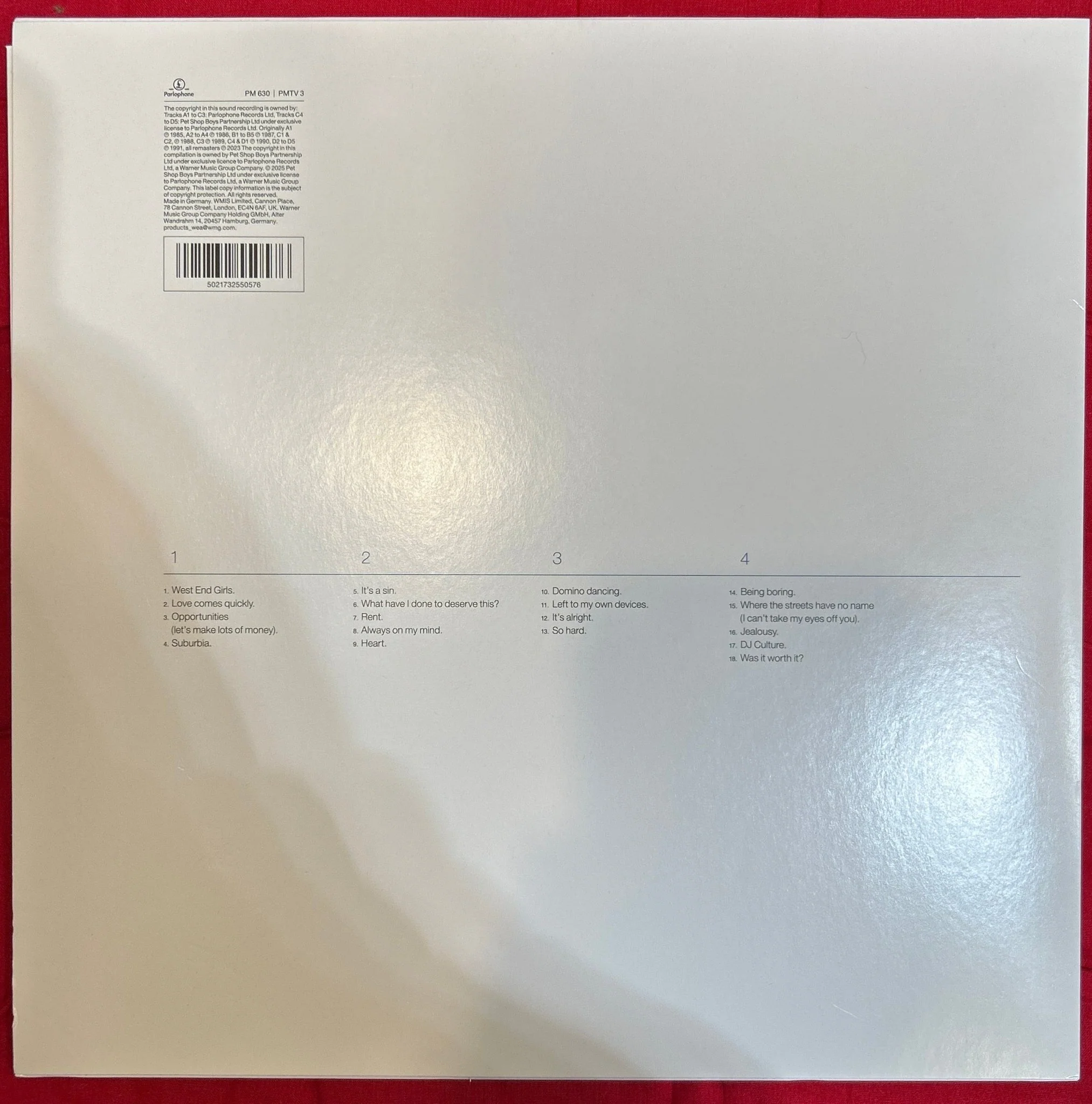 LP Pet Shop Boys ‎– Discography (The Complete Singles Collection 1985-1991) 2ª Mano - Image 2