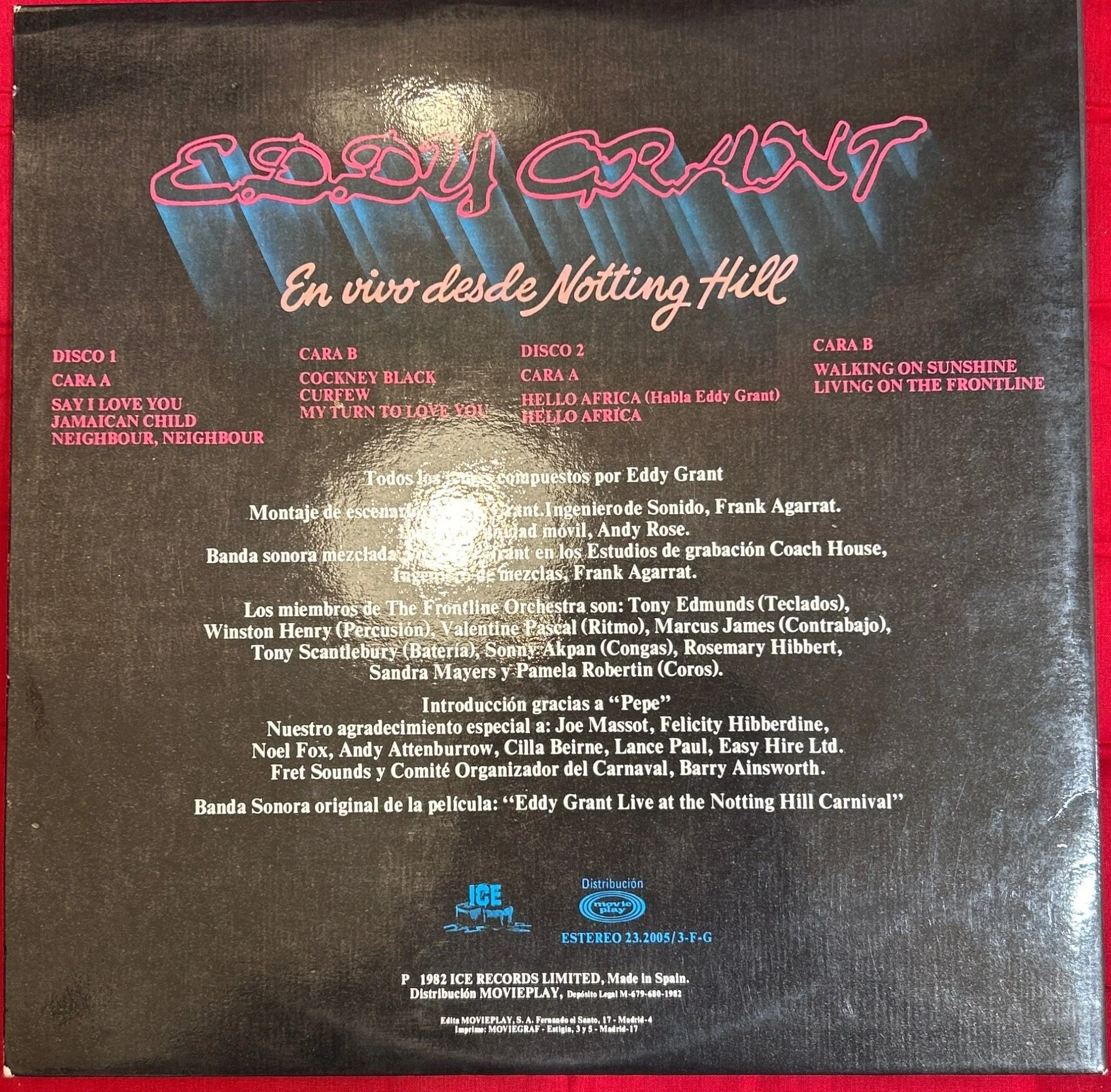 LP Eddy Grant ‎– Live At Notting Hill Carnival/En Vivo Desde Notting Hill 2ª Mano - Image 2