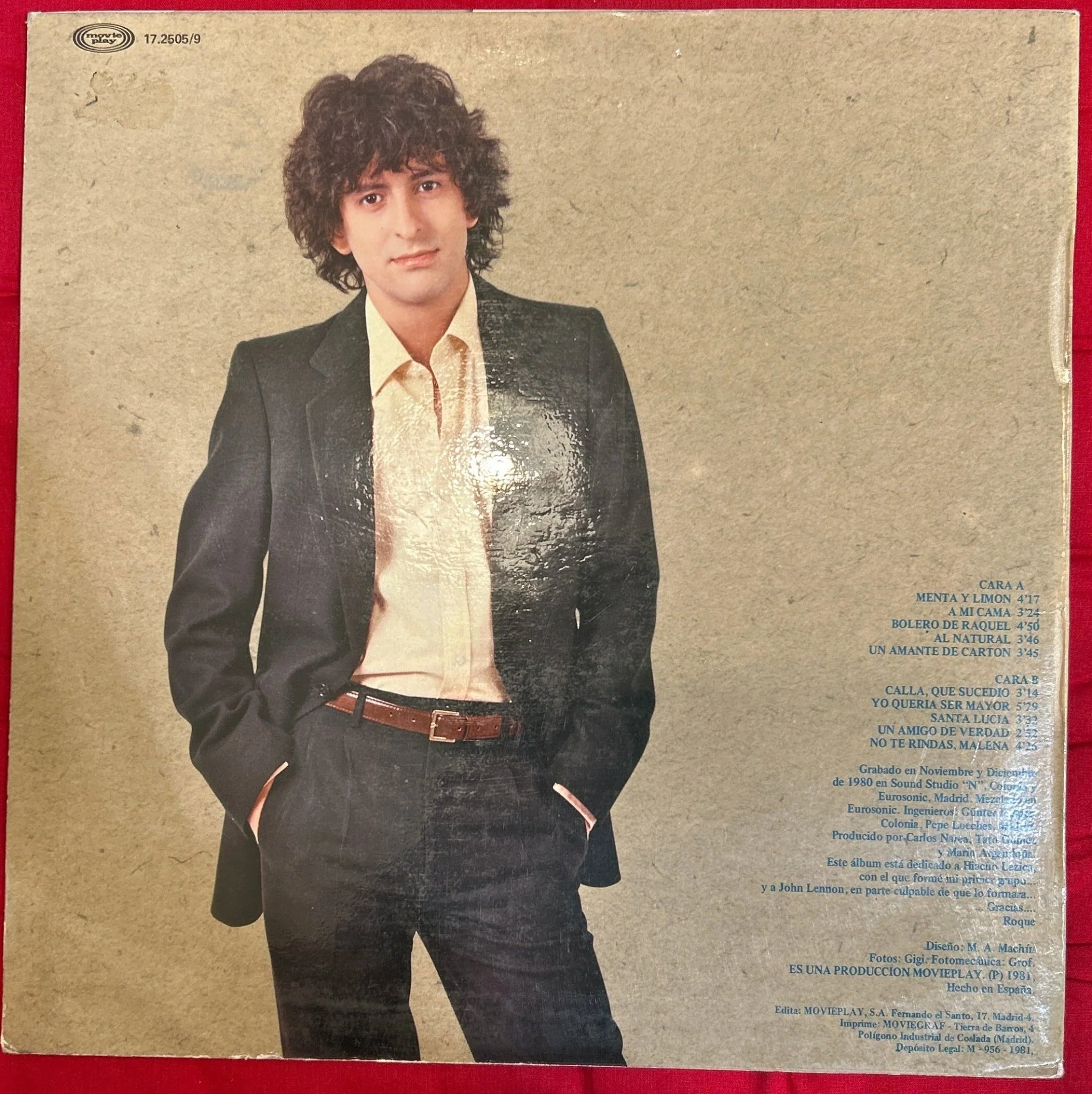 LP Roque Narvaja ‎– Un Amante De Cartón 2ª Mano - Image 2