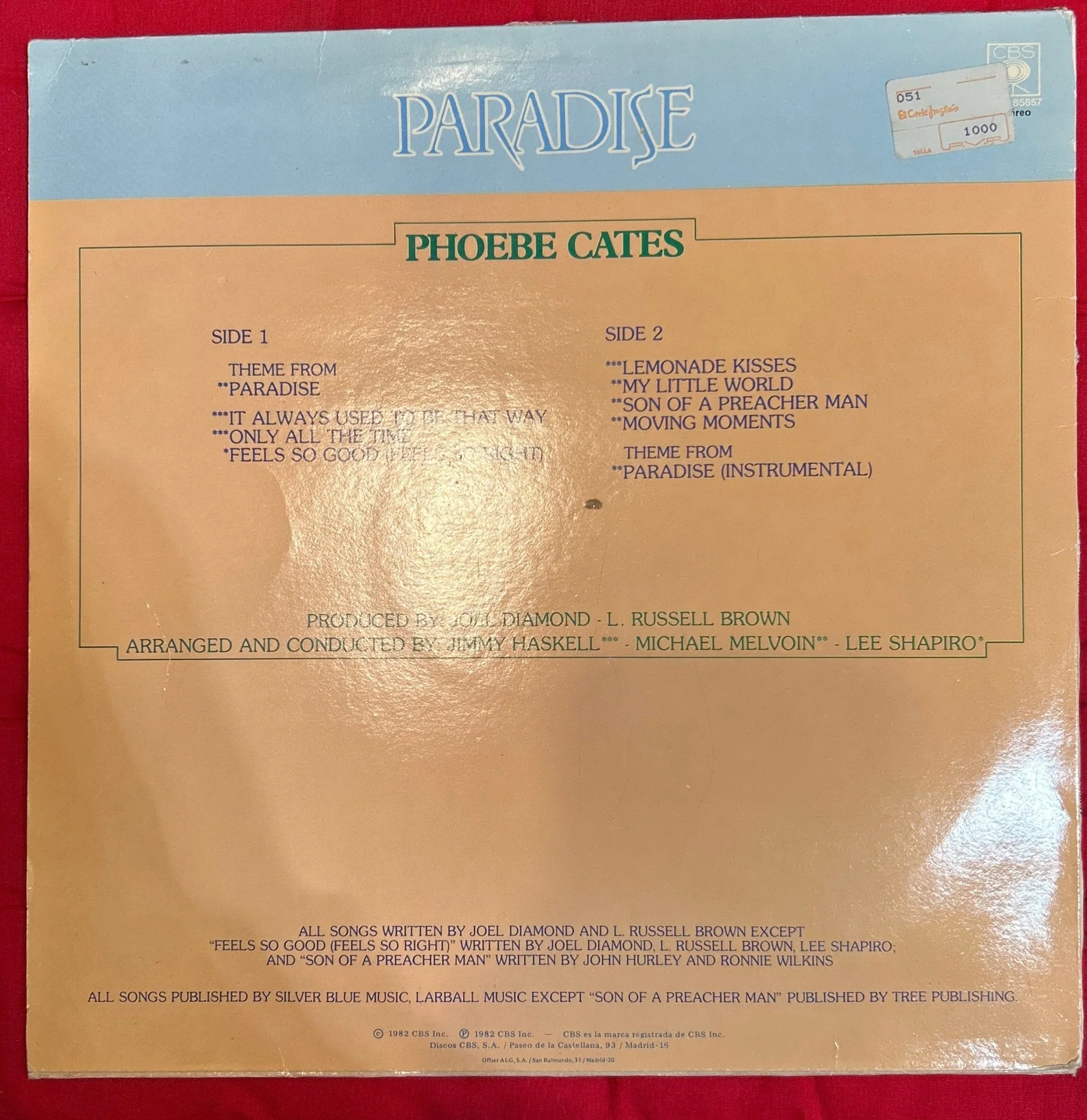 LP Phoebe Cates ‎– Paradise  2ª Mano - Image 2