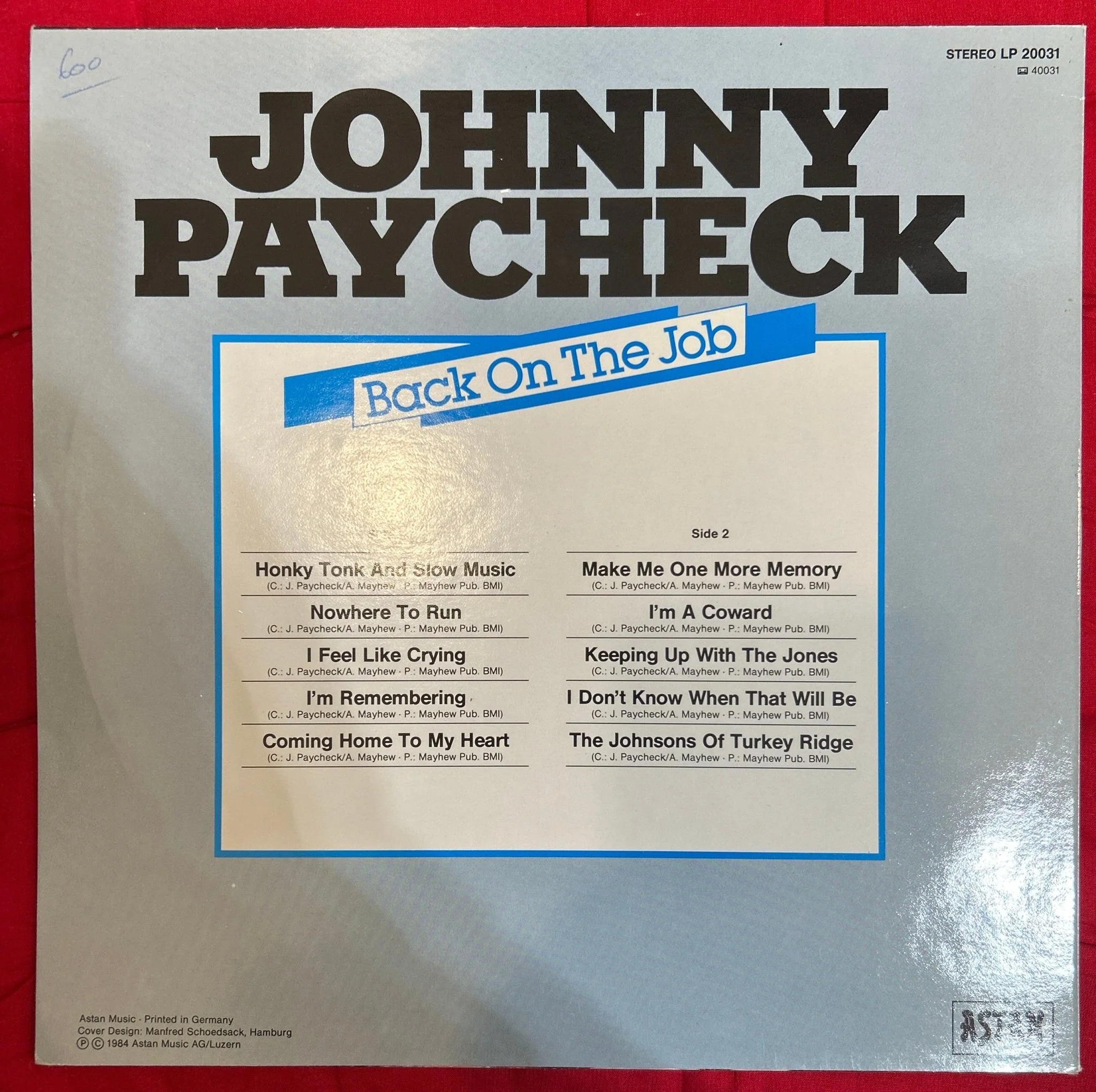 LP Johnny Paycheck ‎– Back On The Job 2ª Mano - Image 2