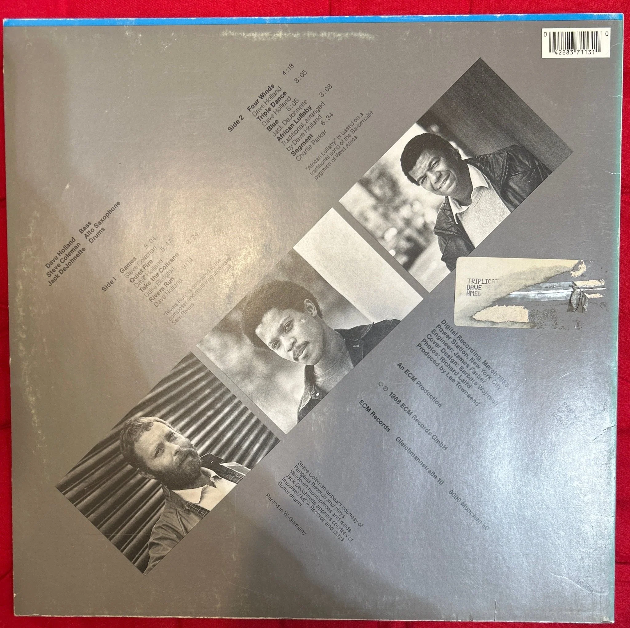 LP Dave Holland Trio w/ Steve Coleman, Jack DeJohnette ‎– Triplicate Ed. Alemana 2ª Mano - Image 2