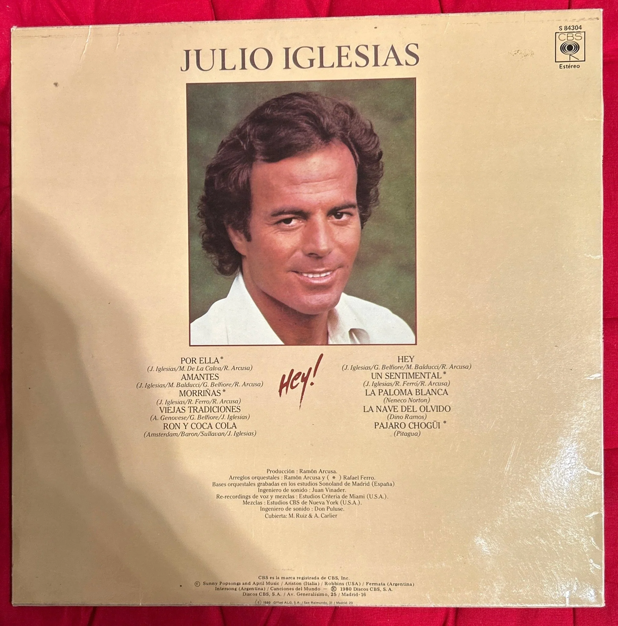 LP Julio Iglesias ‎– Hey! 2ª Mano - Image 2