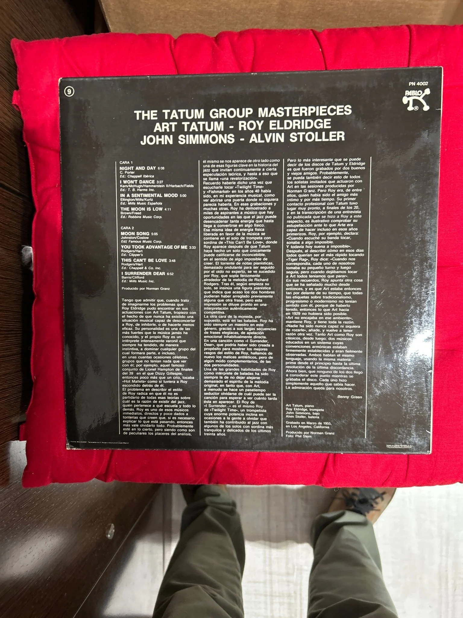 LP Art Tatum / Roy Eldridge / John Simmons / Alvin Stoller ‎– The Tatum Group Masterpieces 2ª Mano - Image 2