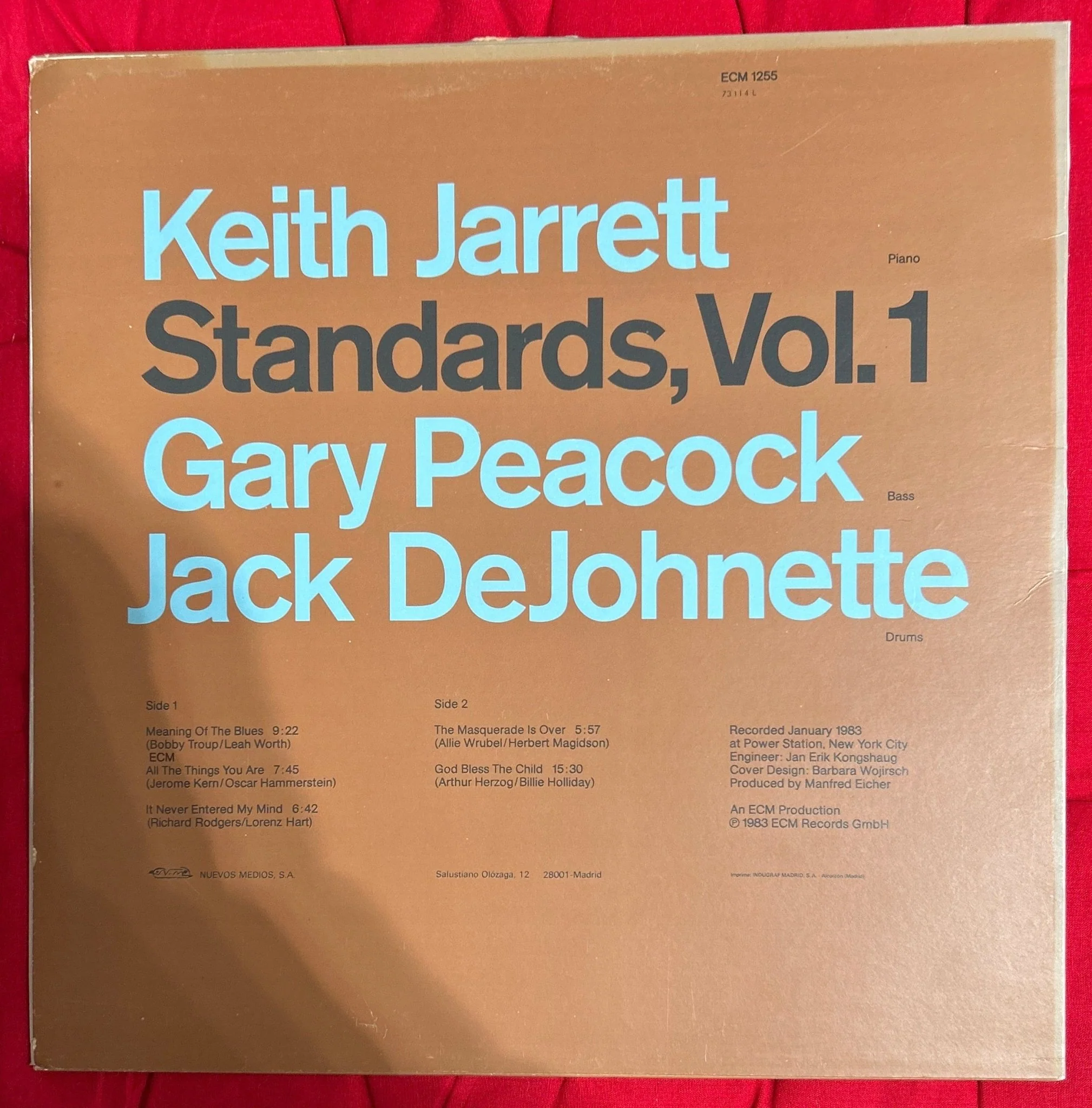 LP Keith Jarrett, Gary Peacock, Jack DeJohnette ‎– Standards, Vol. 1 2ª Mano - Image 2