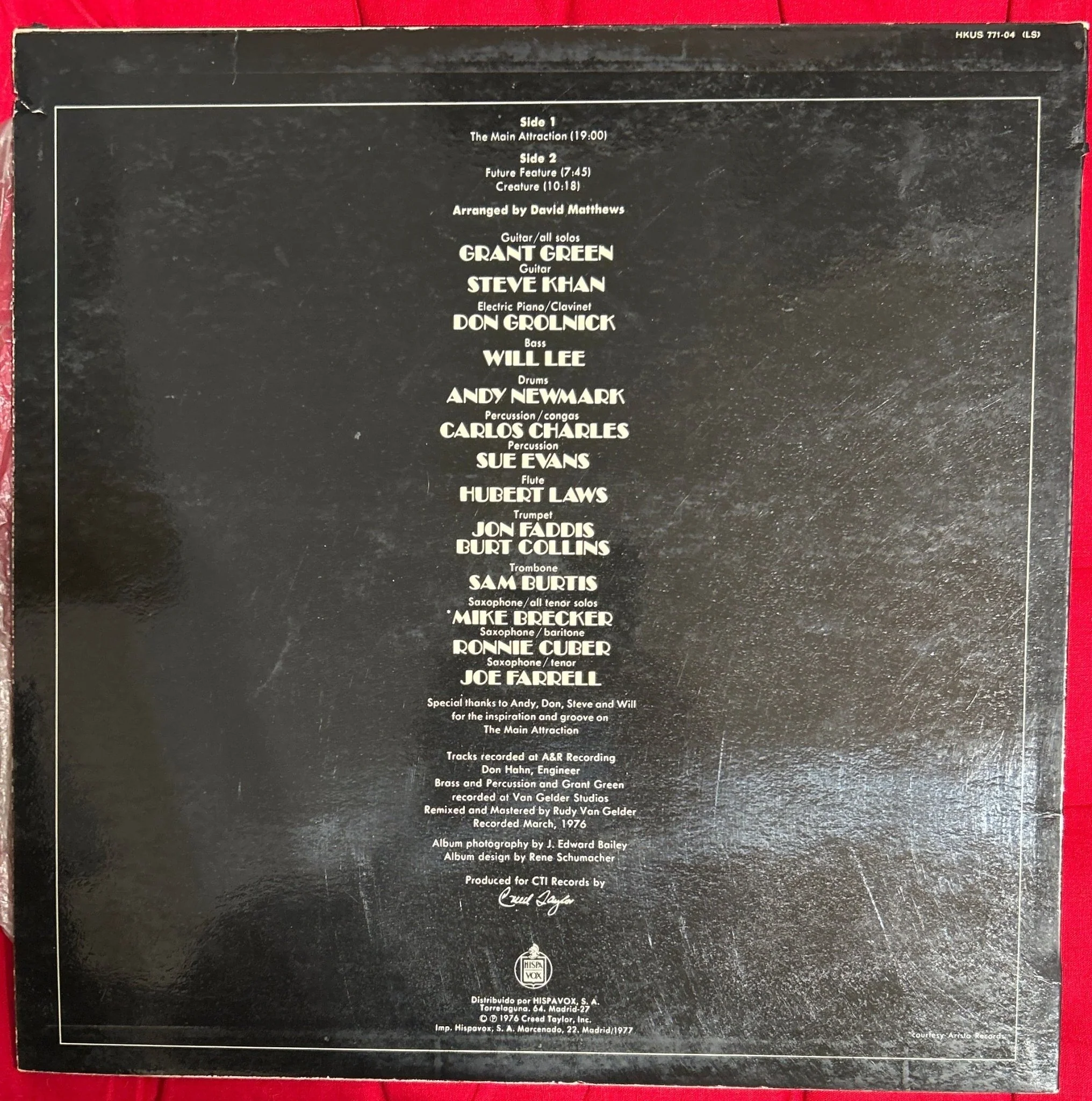 LP Grant Green With Hubert Laws ‎– The Main Attraction 2ª Mano - Image 2