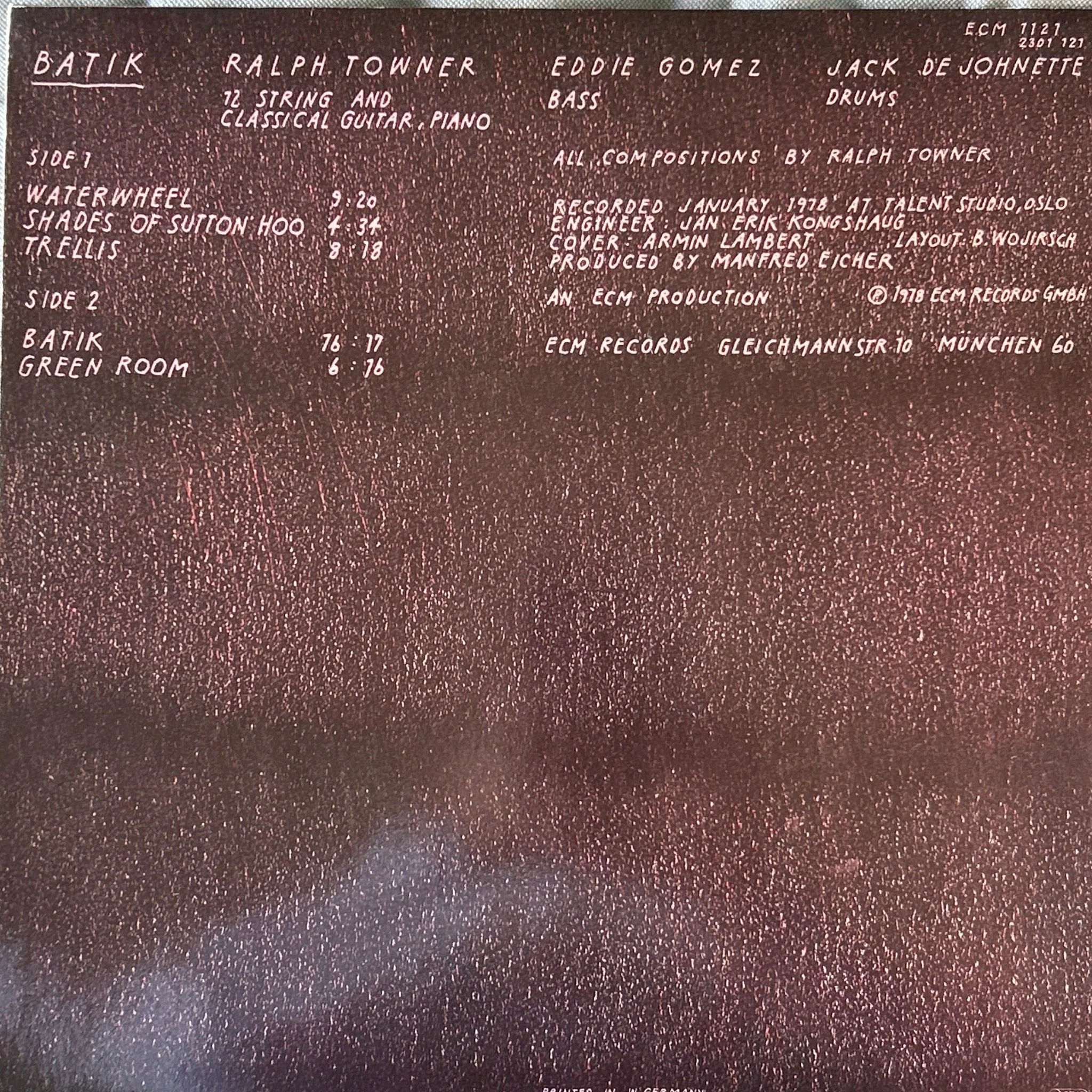 LP Ralph Towner, Eddie Gomez, Jack DeJohnette – Batik 2ª Mano - Image 2