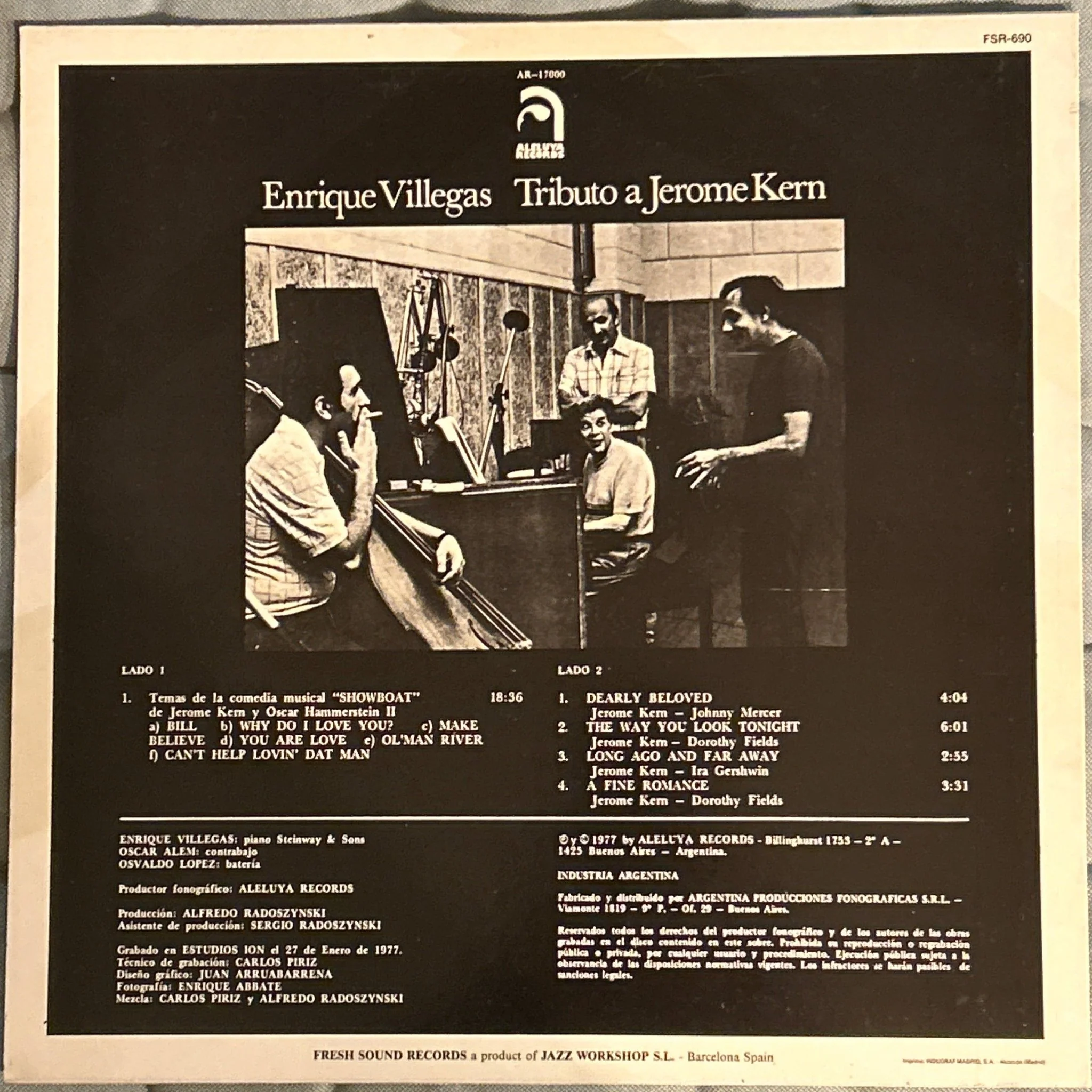 LP Enrique Villegas ‎– Tributo A Jerome Kern 2ª Mano - Image 2