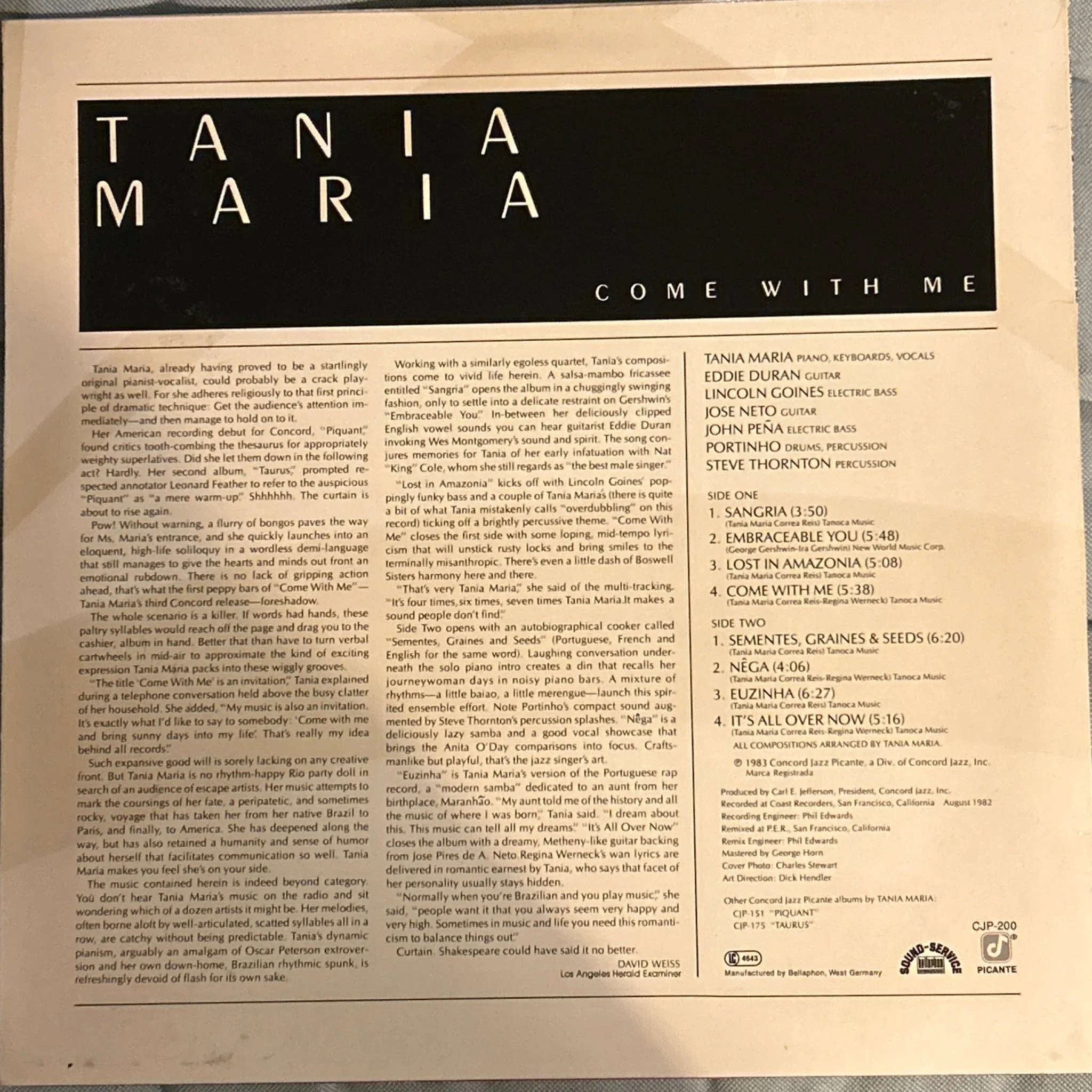 LP Tania Maria ‎– Come With Me 2ª Mano - Image 2