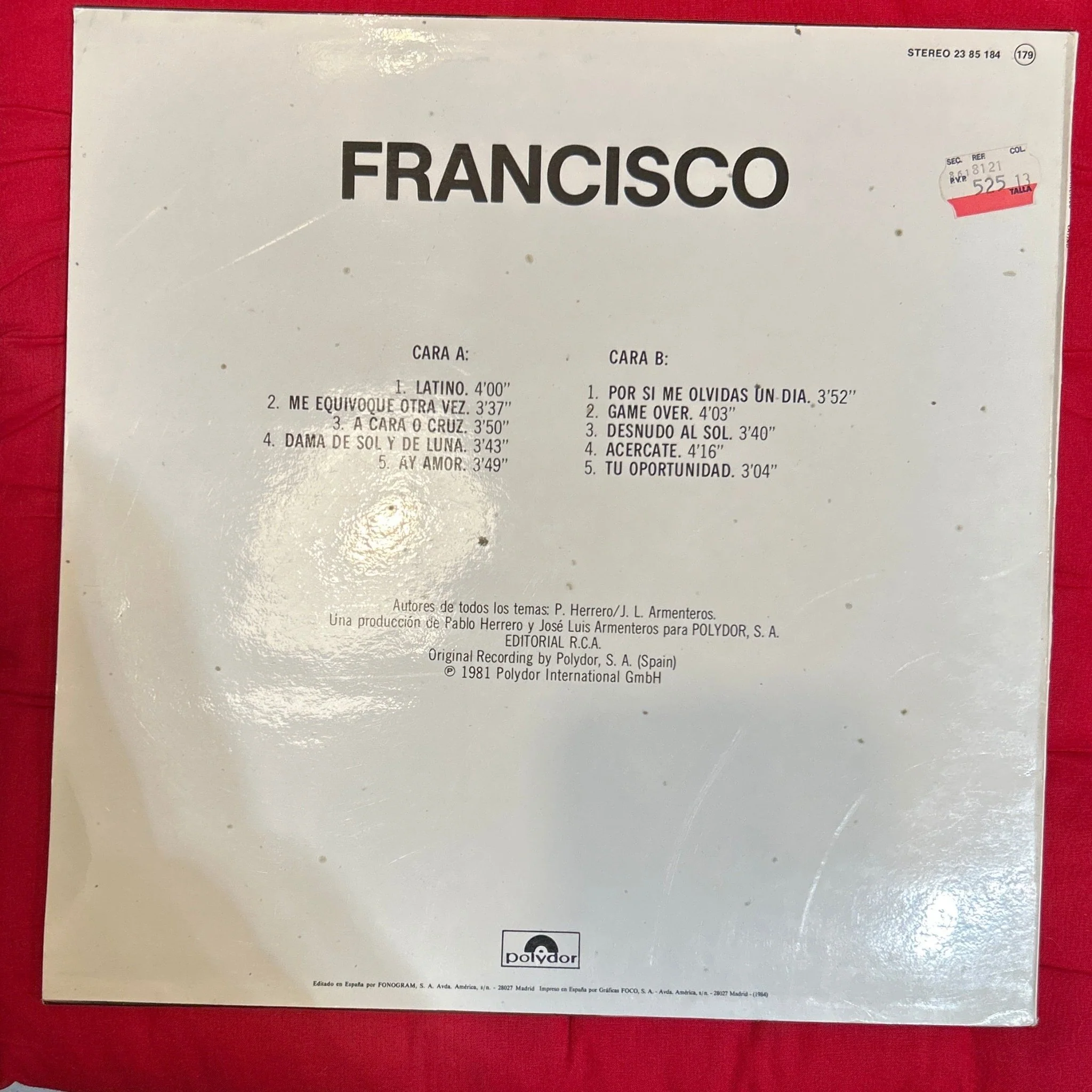 LP Francisco – Latino 2ª mano (Producto exclusivo recogida en tienda) - Image 2