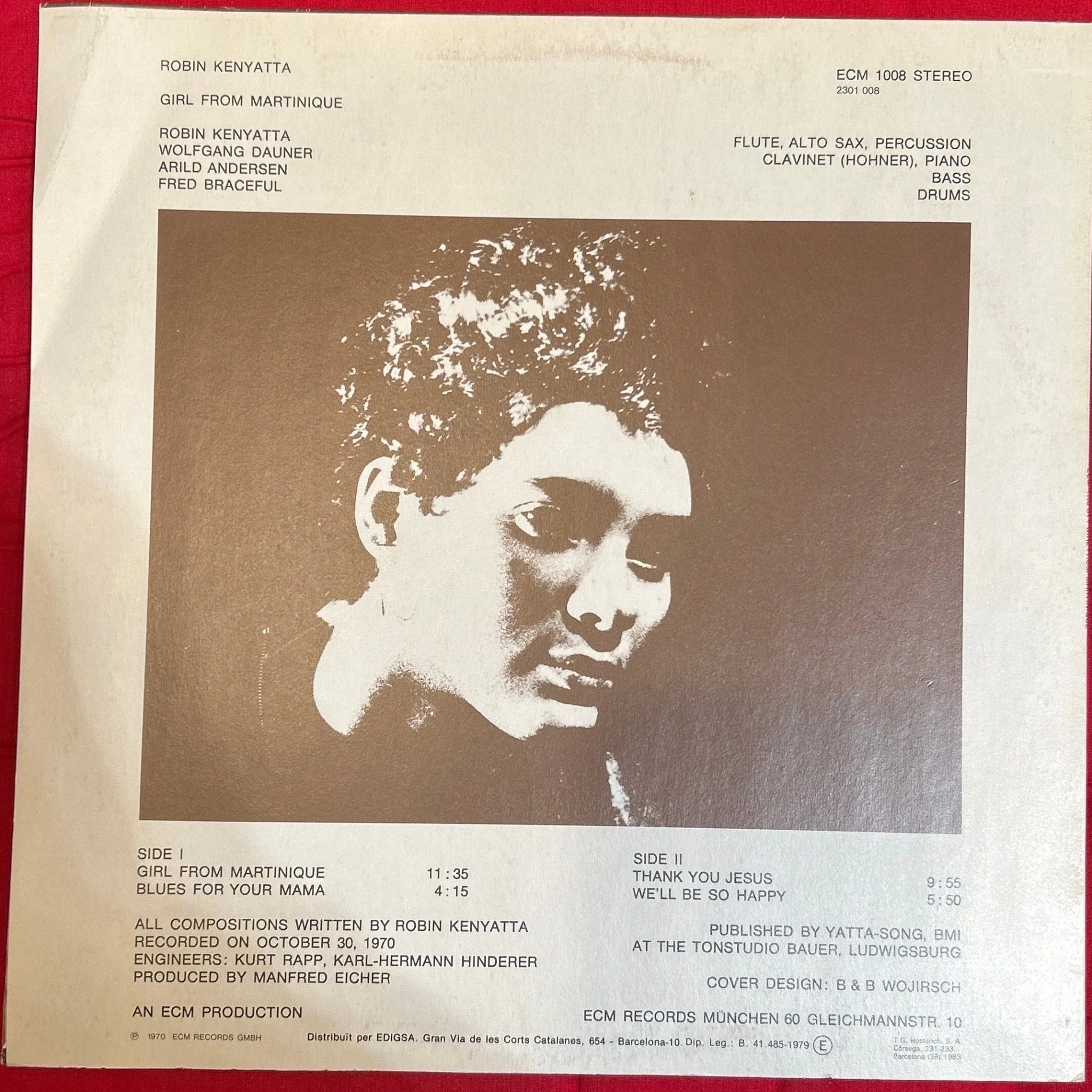 LP Robin Kenyatta ‎– Girl From Martinique 2ª Mano - Image 2