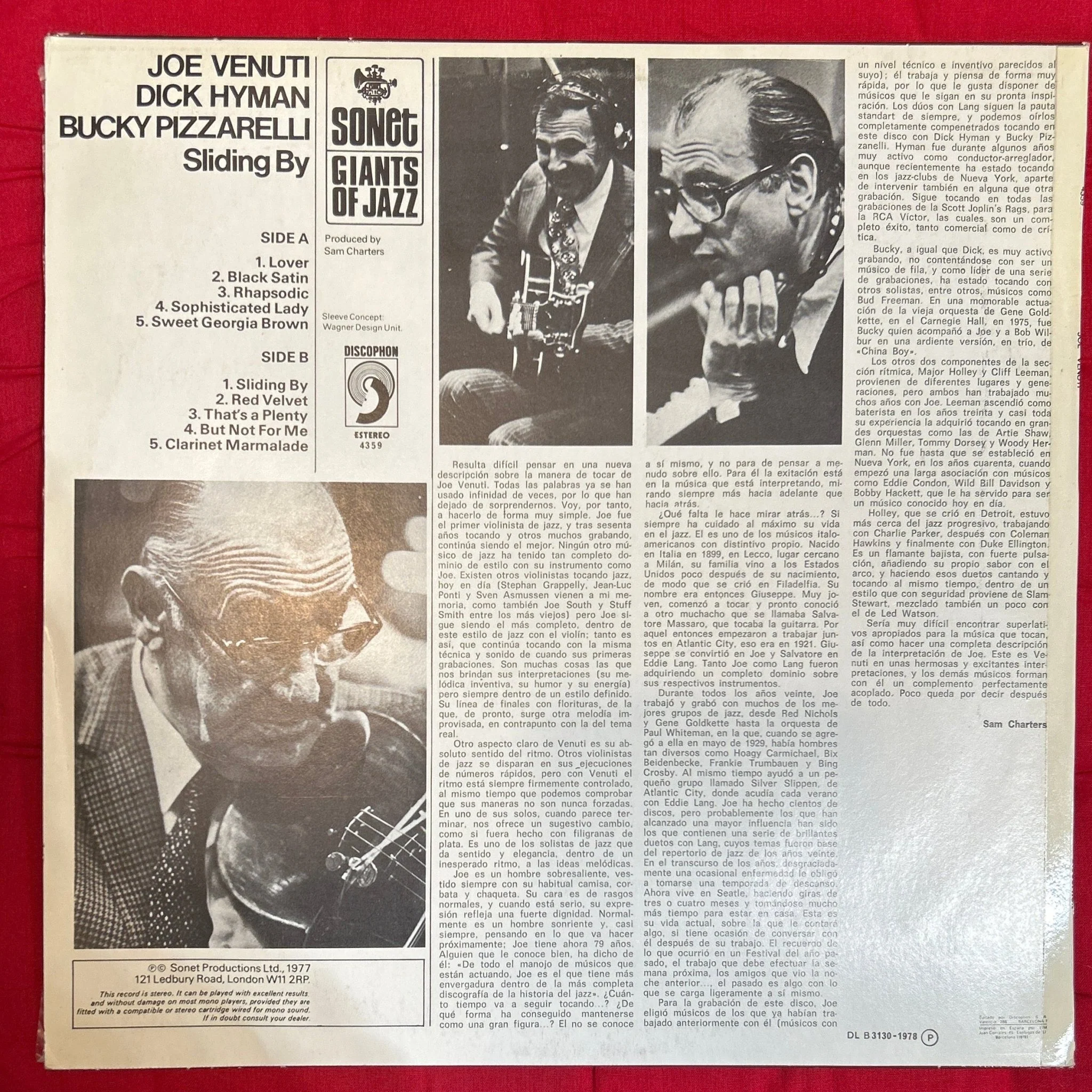 LP Joe Venuti ‎– Sliding By 2ª Mano (Producto exclusivo recogida en tienda) - Image 2