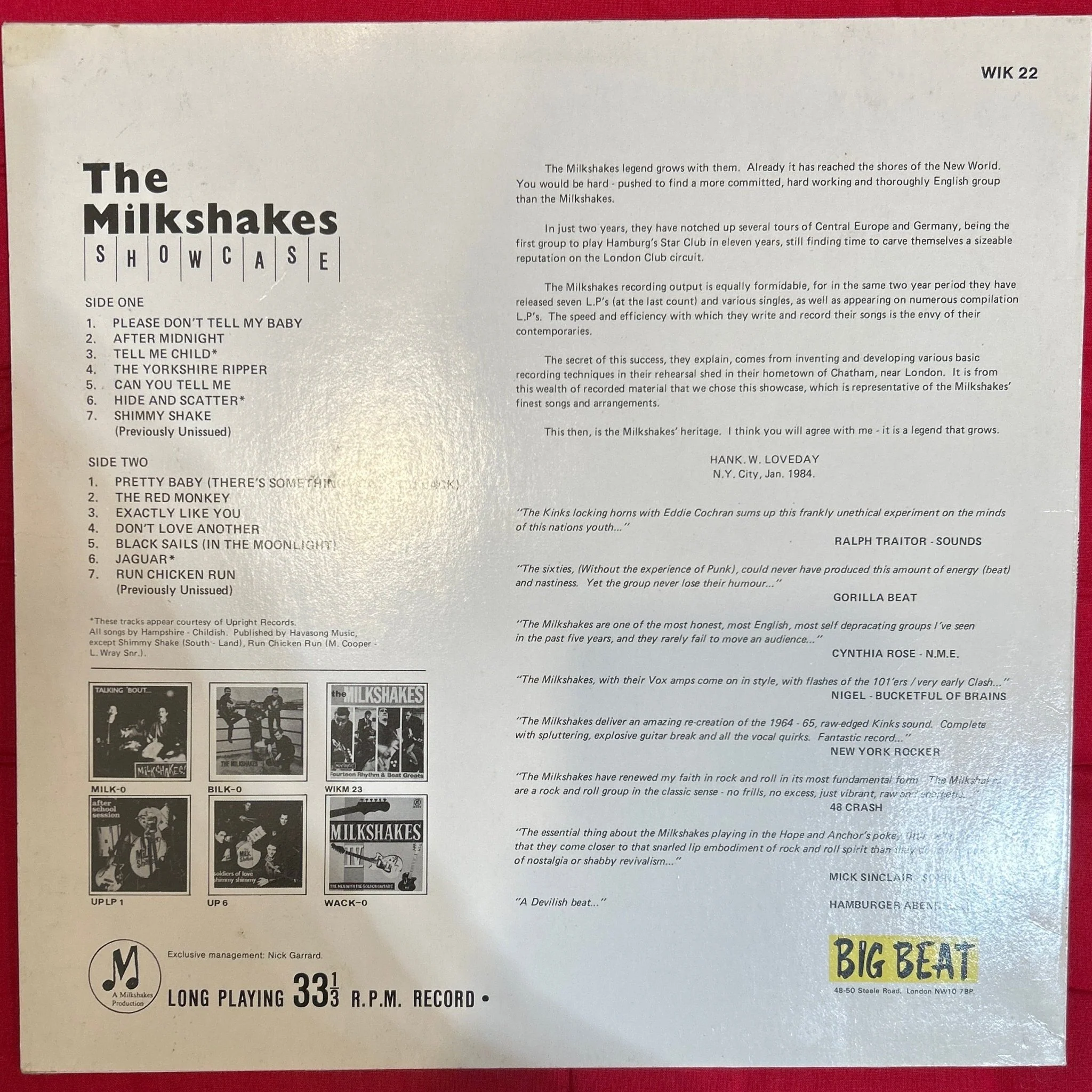 LP The Milkshakes! ‎– Showcase 2ª Mano - Image 2