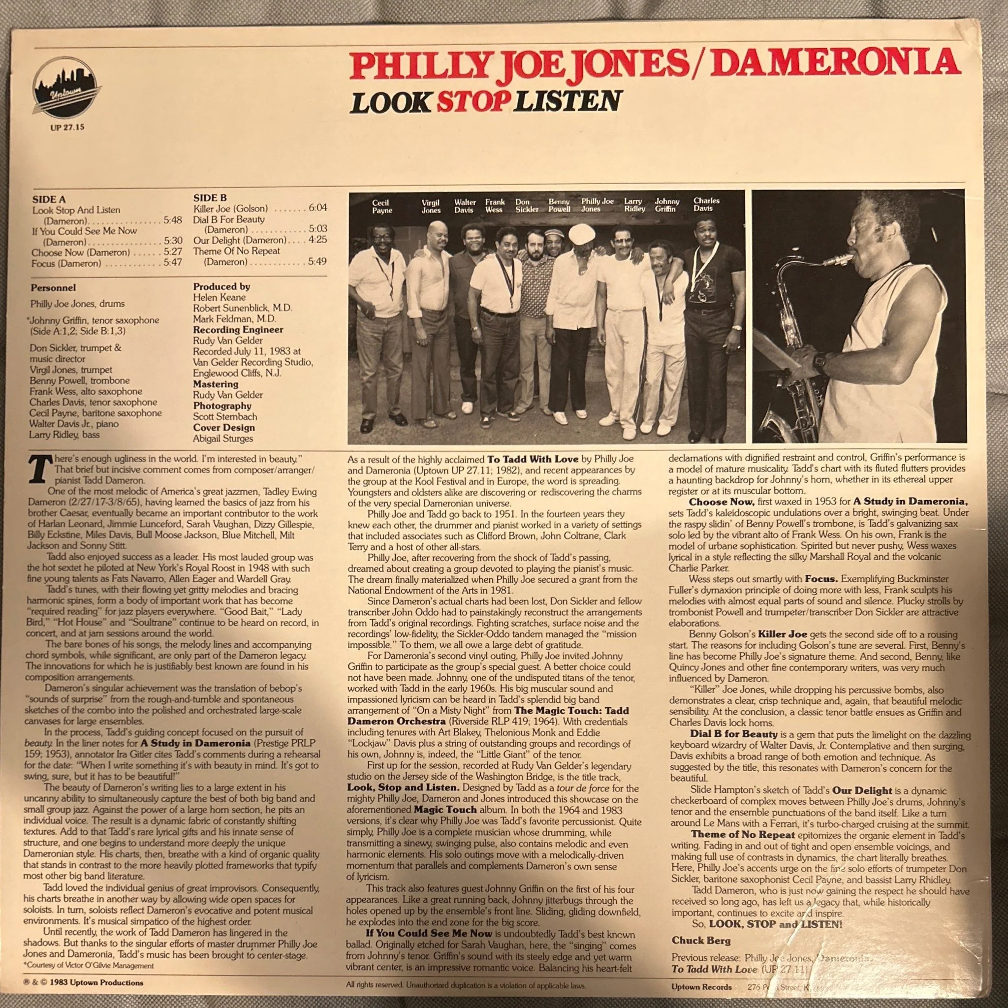 LP Philly Joe Jones / Dameronia Featuring Johnny Griffin ‎– Look Stop Listen 2ª Mano - Image 2