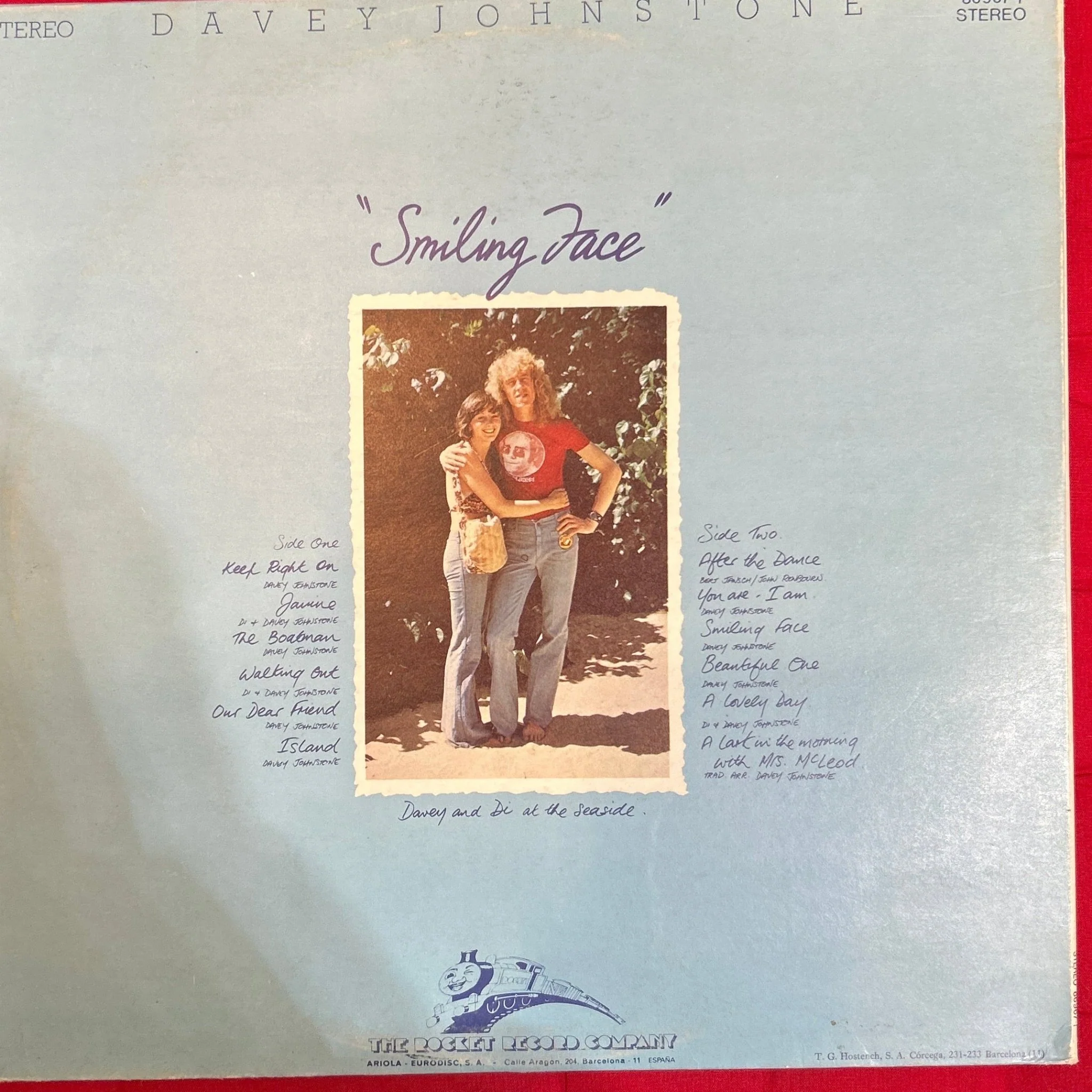 LP Davey Johnstone ‎– Smiling Face 2ª Mano - Image 2