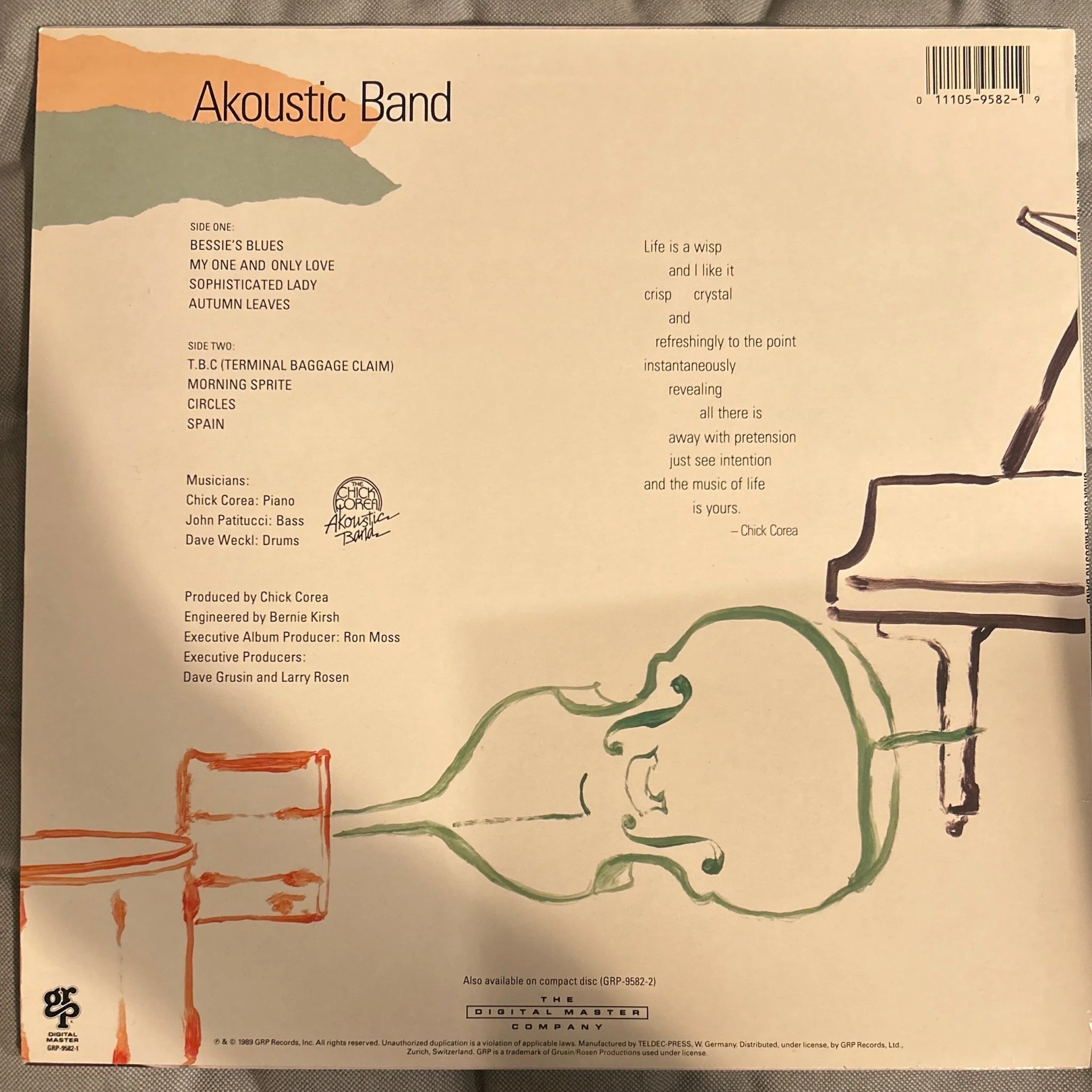 LP Chick Corea Akoustic Band – Chick Corea Akoustic Band 2ª Mano - Image 2