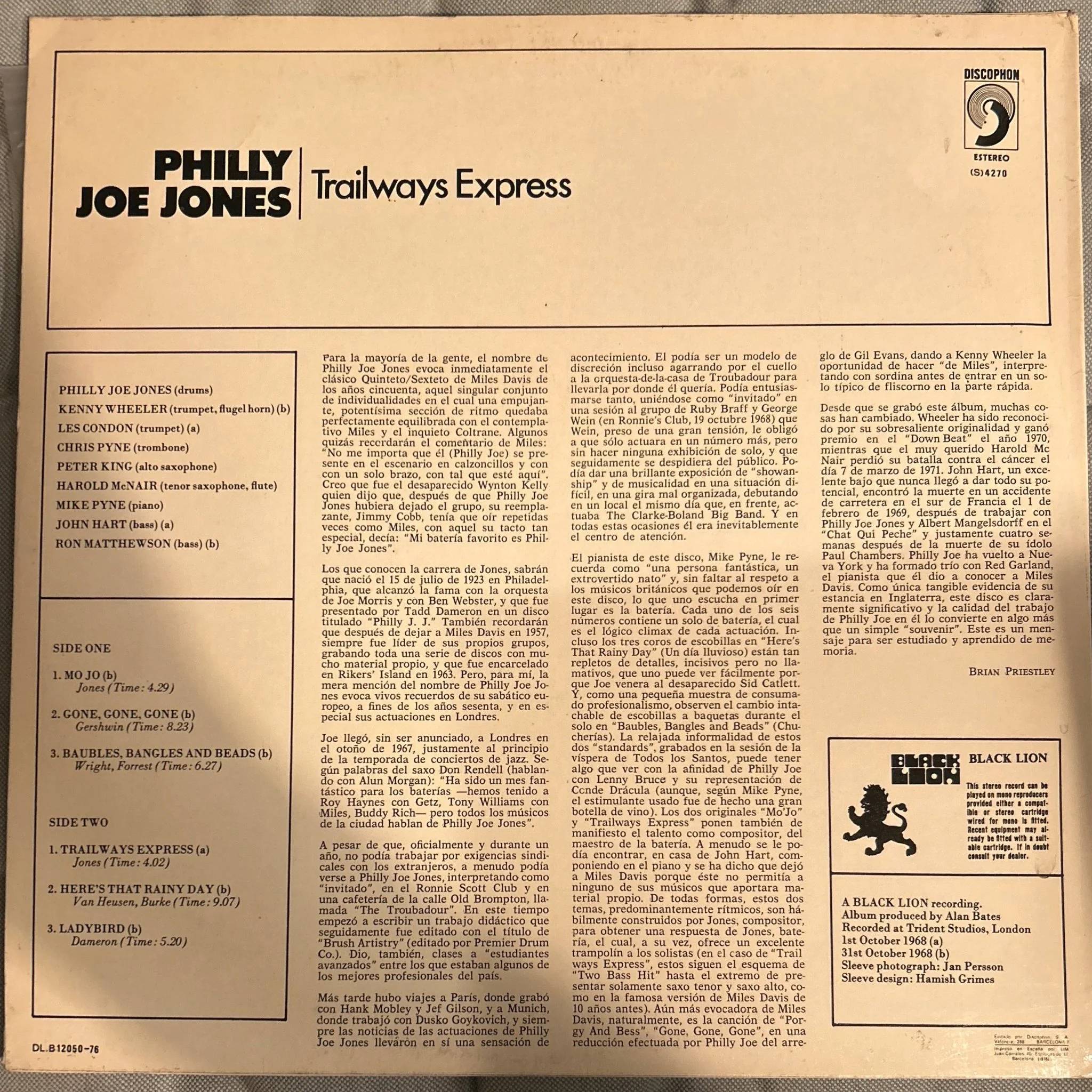 LP Philly Joe Jones ‎– Trailways Express 2ª Mano - Image 2
