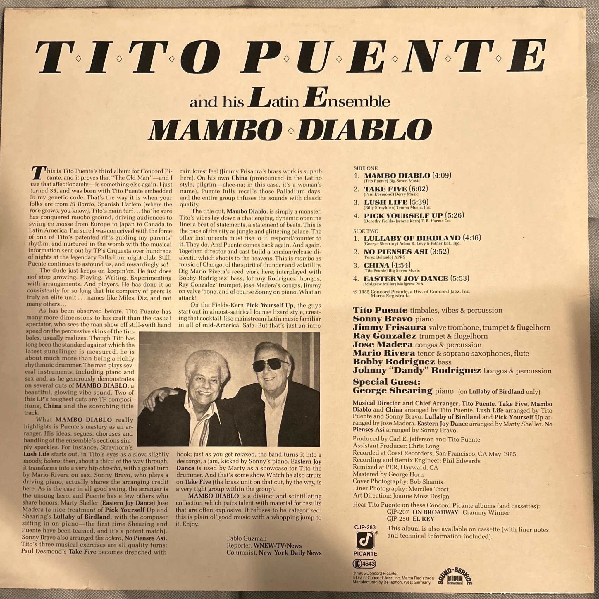 LP Tito Puente And His Latin Ensemble With Special Guest George Shearing ‎– Mambo Diablo 2ª Mano - Image 2