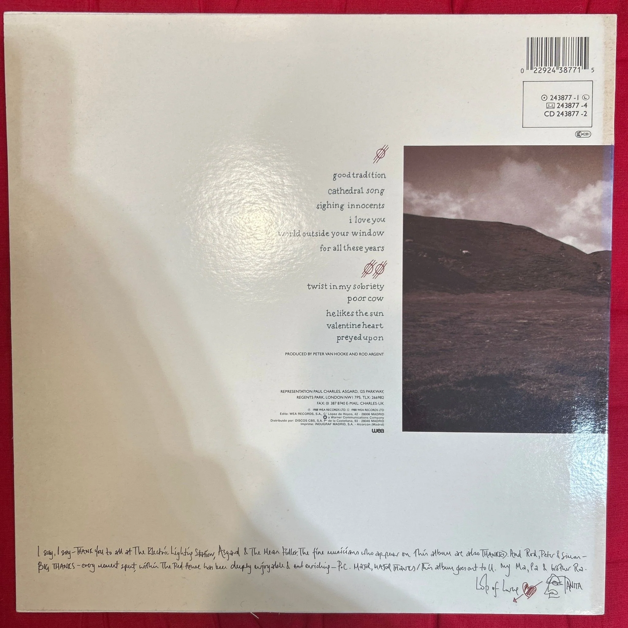LP Tanita Tikaram ‎– Ancient Heart 2ª Mano - Image 2