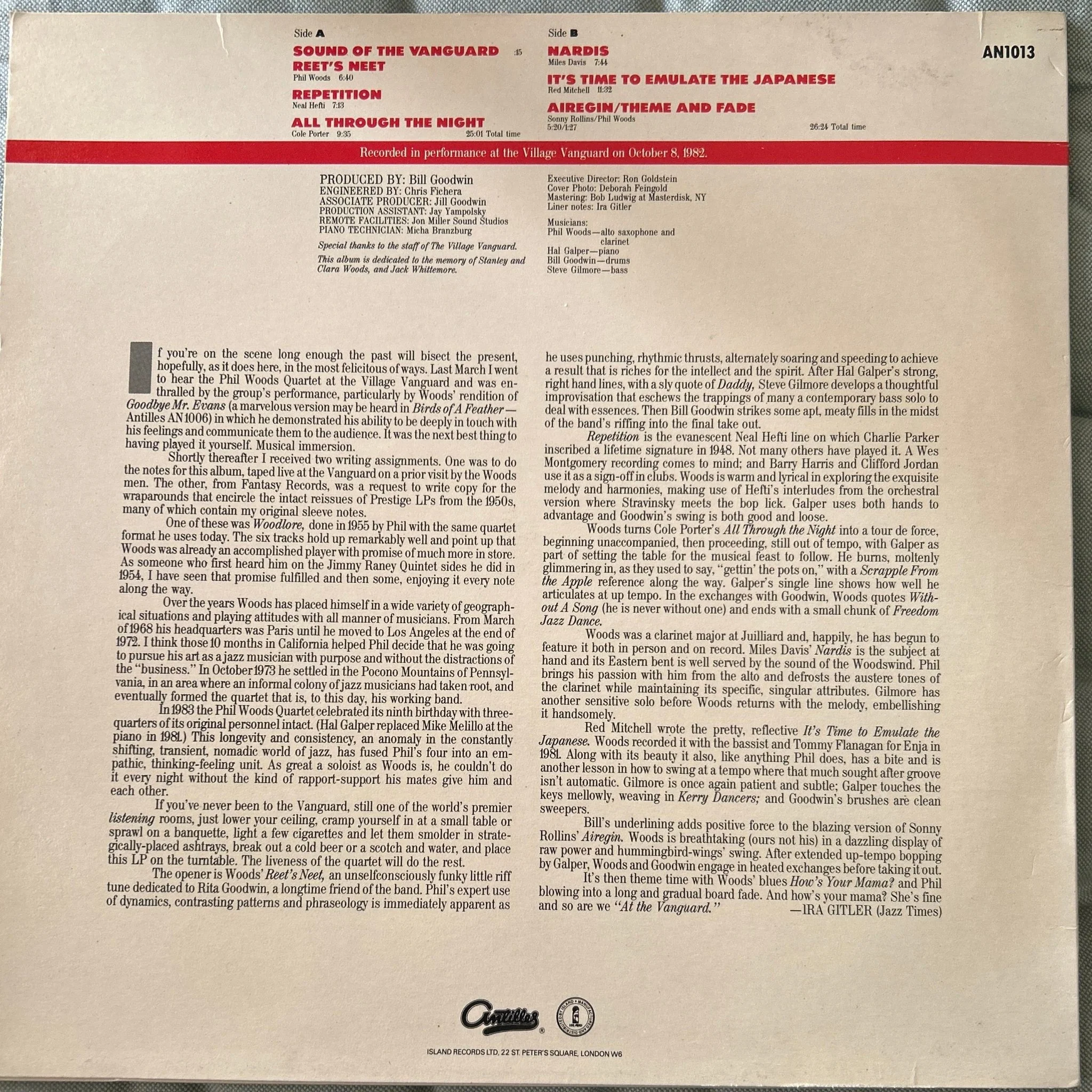 LP The Phil Woods Quartet ‎– At The Vanguard 2ª Mano - Image 2