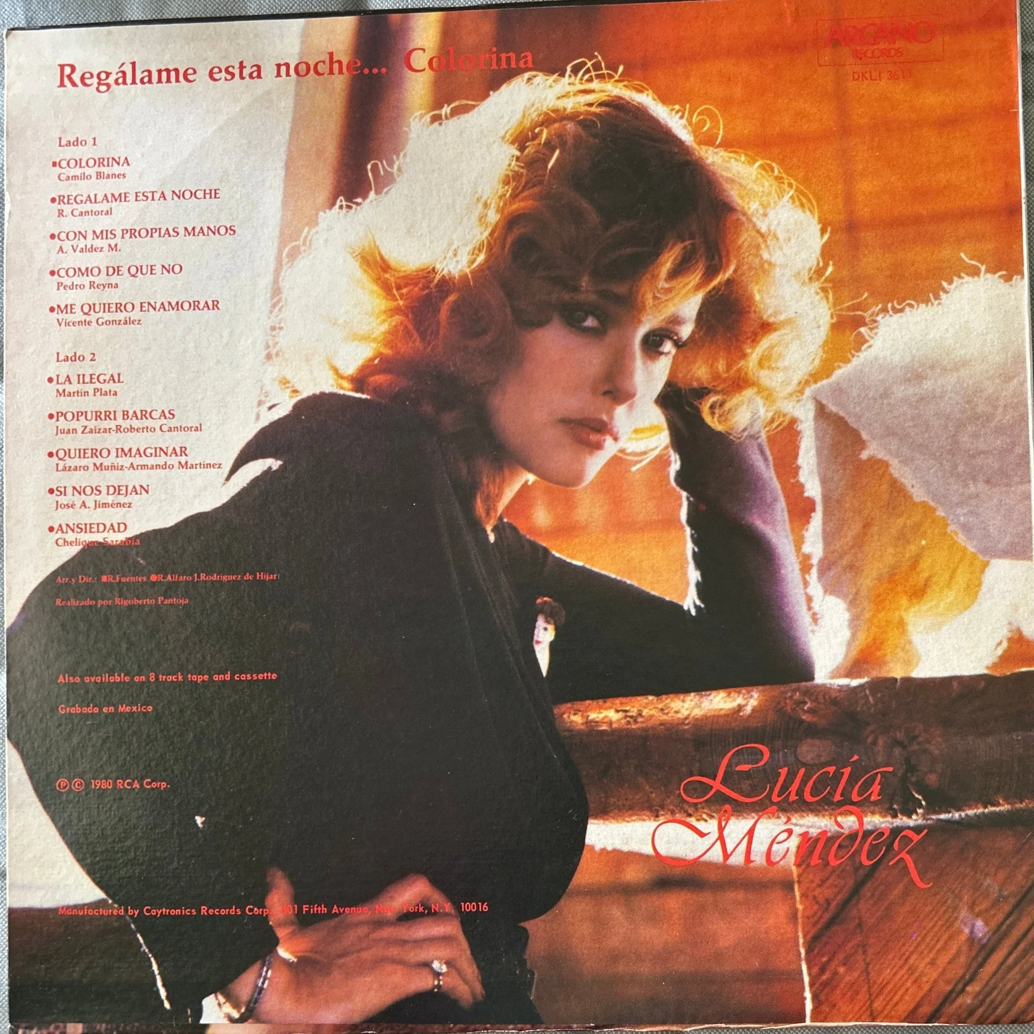 LP Lucia Mendez  ‎– Regálame Esta Noche...Colorína 2ª Mano . - Image 2