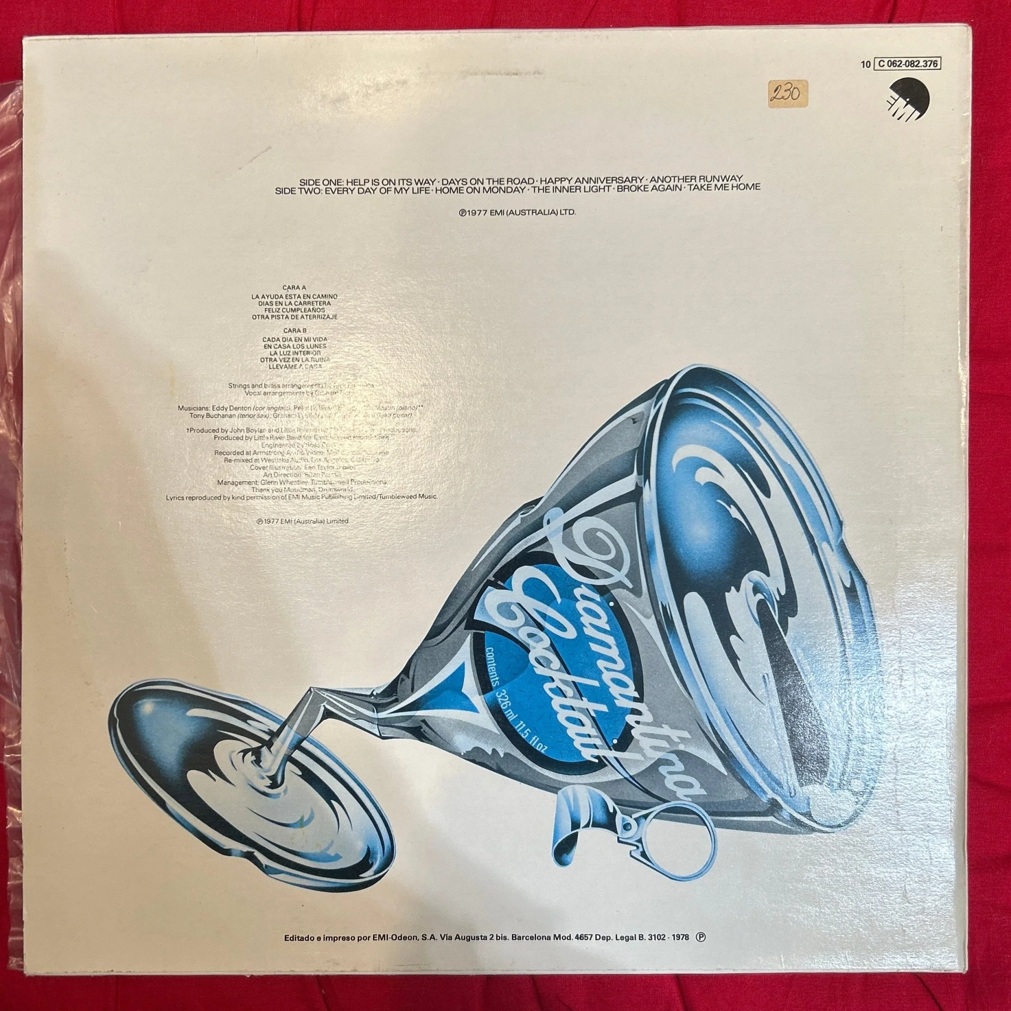 LP Little River Band ‎– Diamantina Cocktail 2ª mano - Image 2
