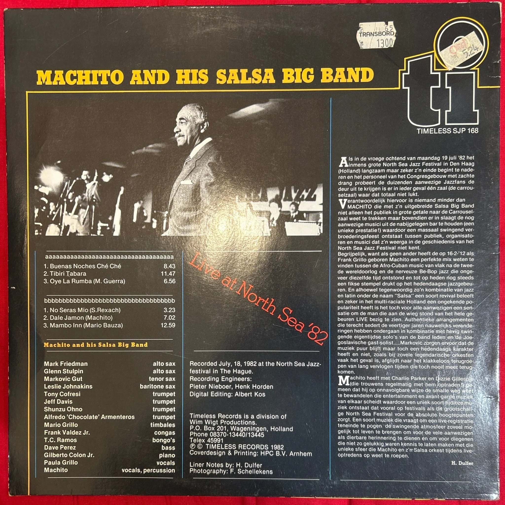 LP Machito And His Salsa Big Band ‎– Live At North Sea '82  2ª Mano - Image 2