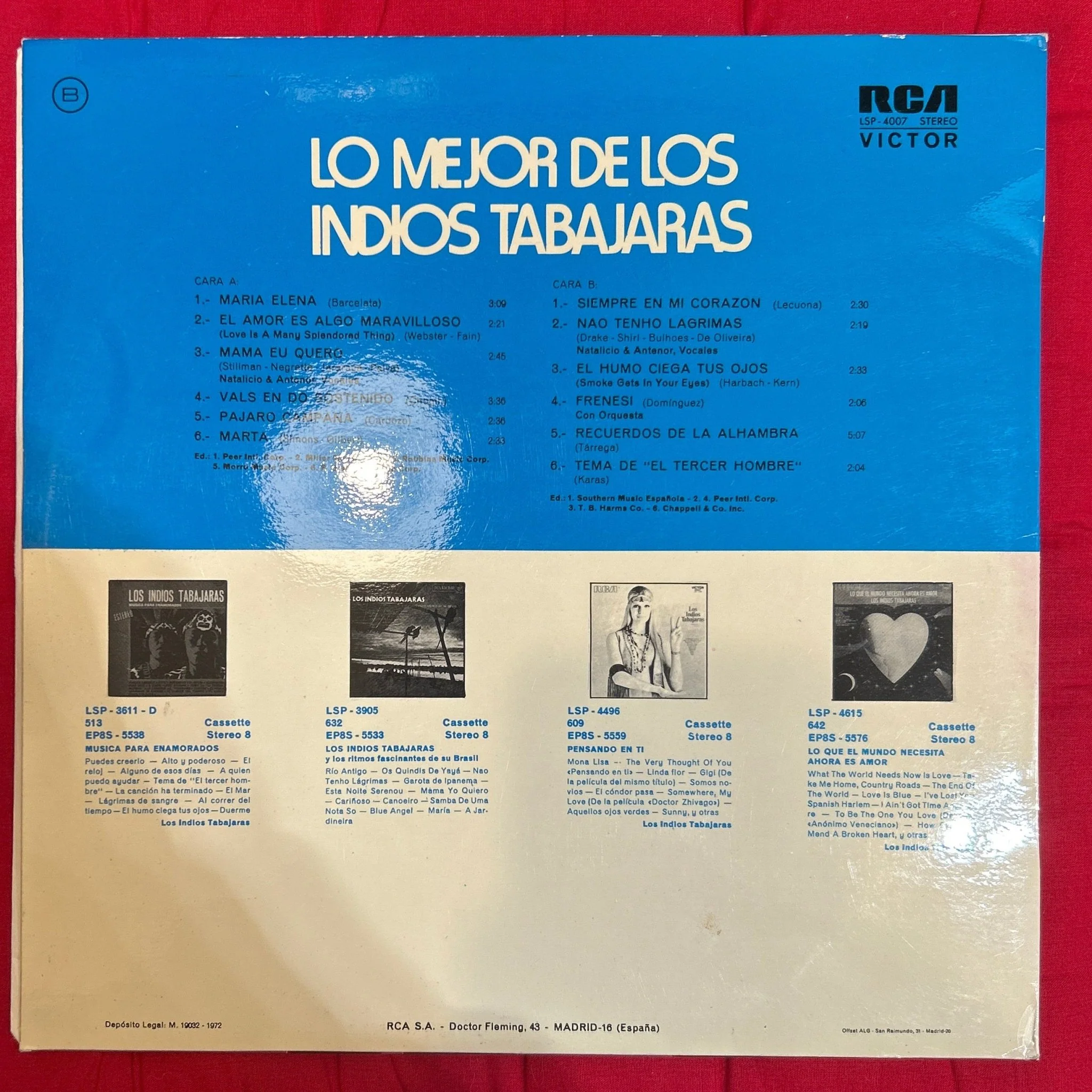 LP Los Indios Tabajaras – Lo Mejor De Los Indios Tabajaras 2ª Mano (Producto exclusivo recogida en tienda) - Image 2