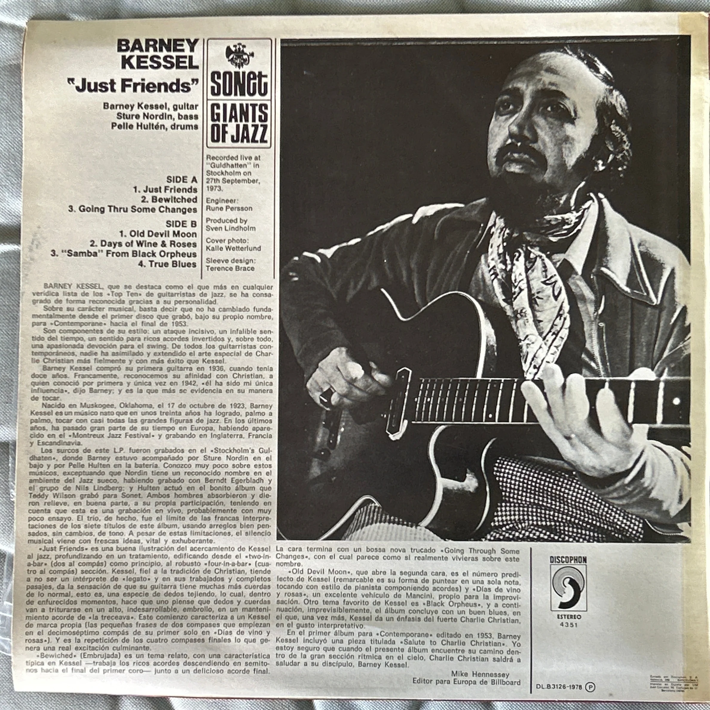 LP Barney Kessel ‎– Just Friends 2ª Mano - Image 2